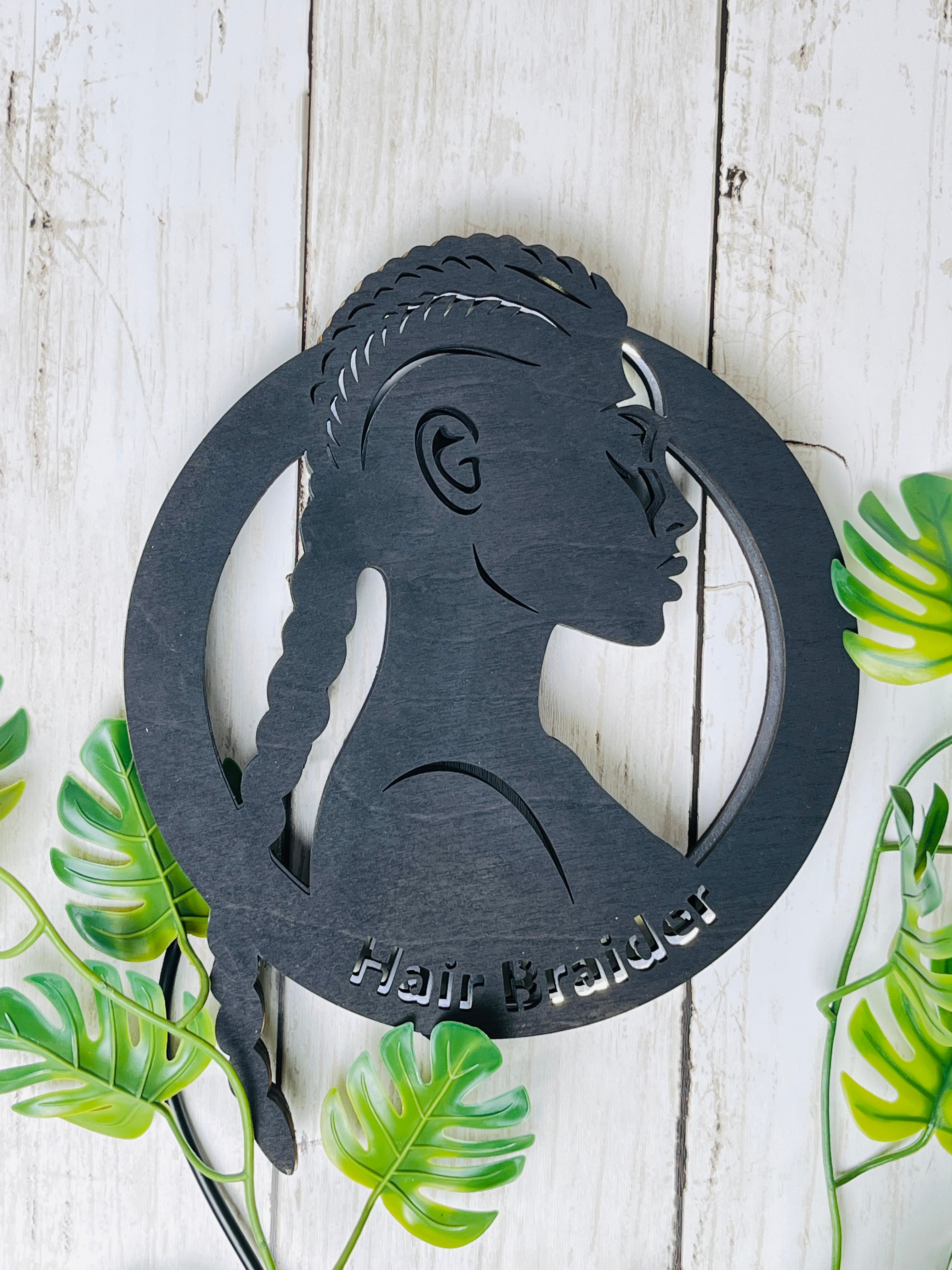 Personalized Hair Braider Sign Custom Braiding Salon Decor Hair Stylist Wall Art Beauty Salon Sign Wood or Acrylic Sign