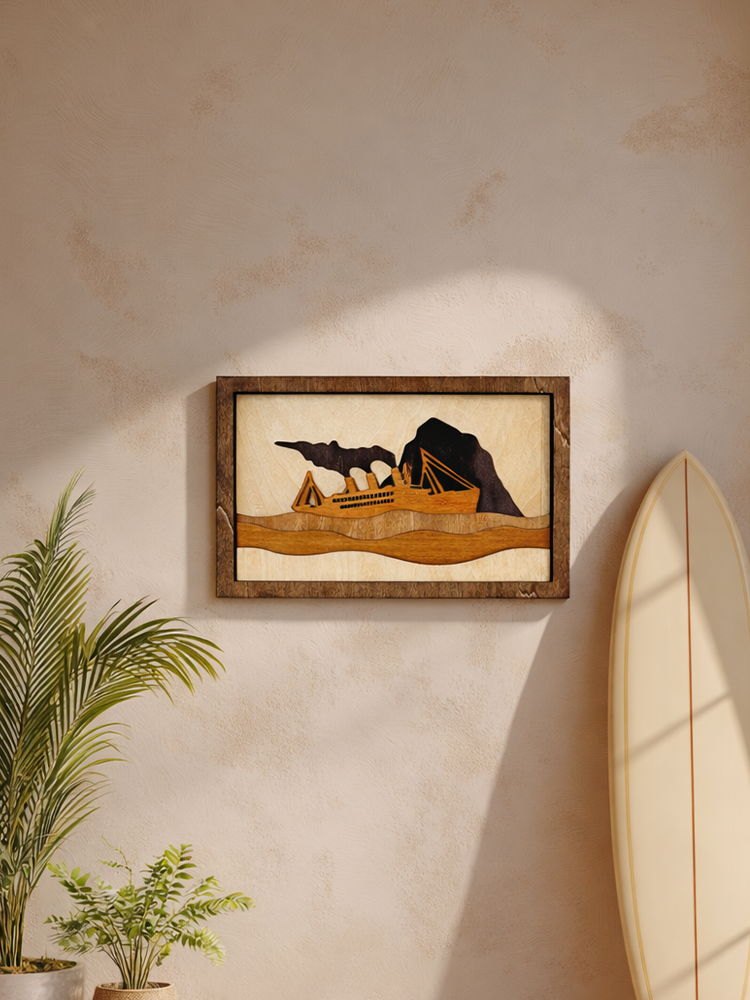 Handcrafted Wooden Ship Art – Vintage Ocean Wall Decor