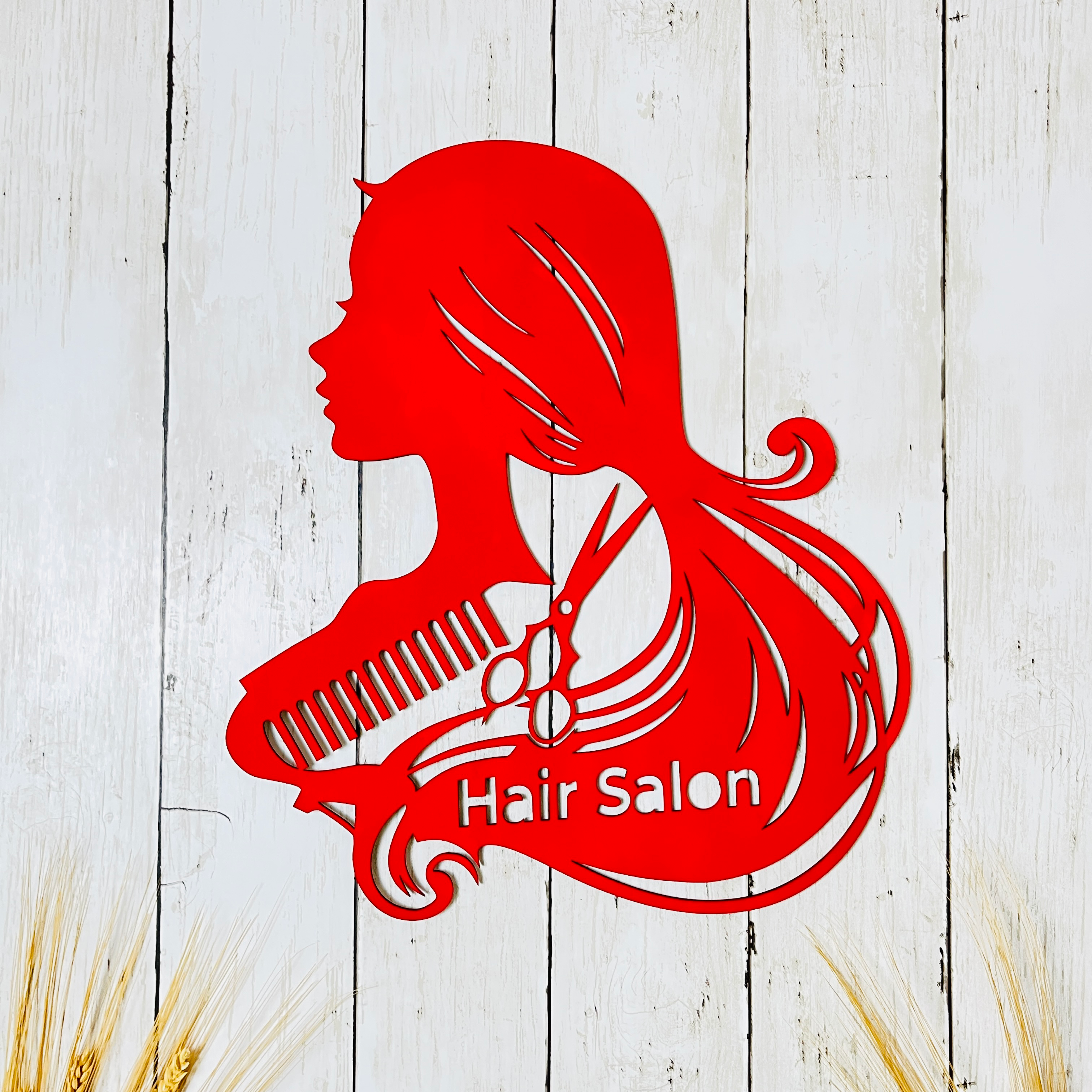 Custom Wooden Hair Salon Wall Sign – Elegant Beauty Studio Decor
