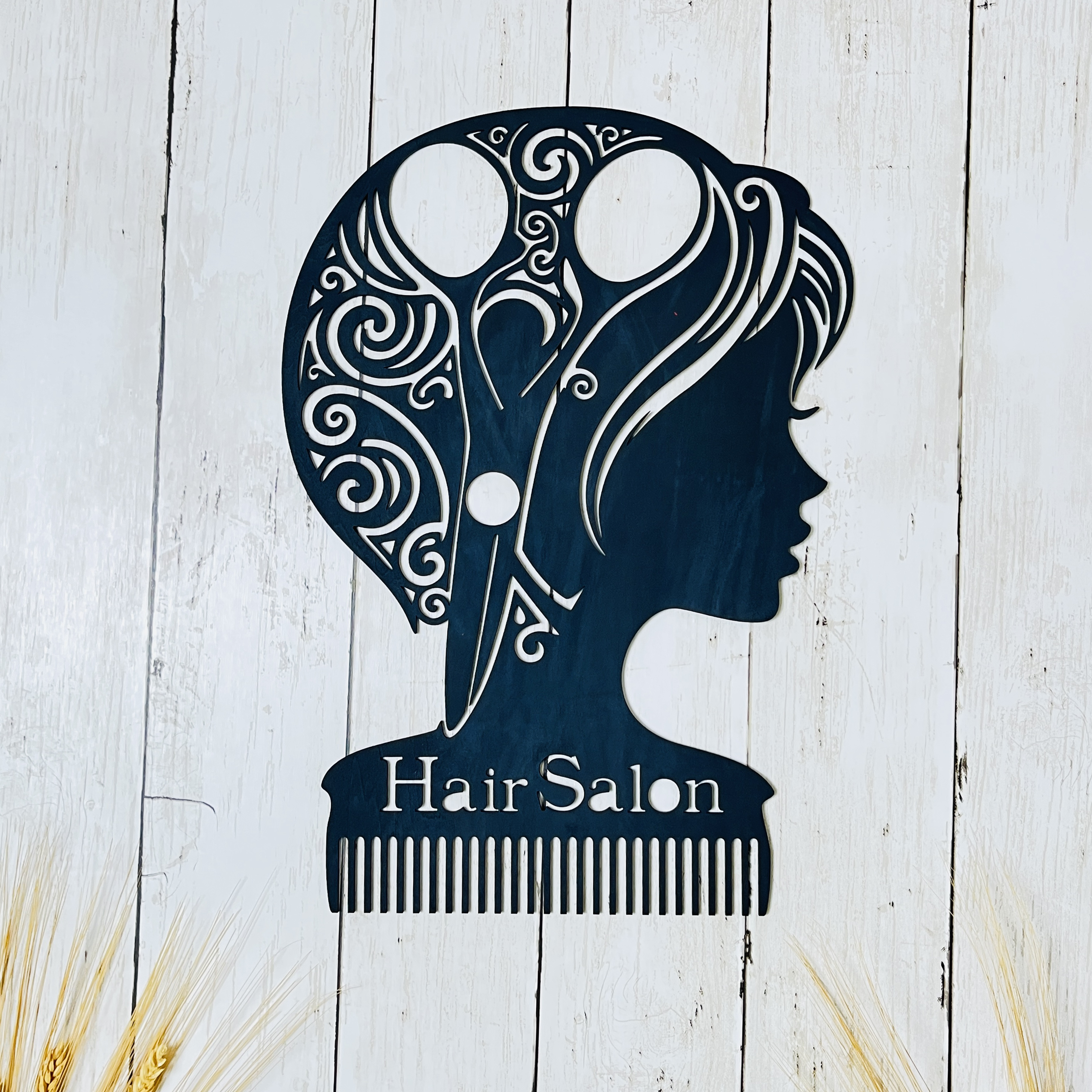 Personalized Hair Salon Wall Decor – Wooden Beauty Salon Sign, Custom Hair Stylist Wall Art, Barber Shop Decor
