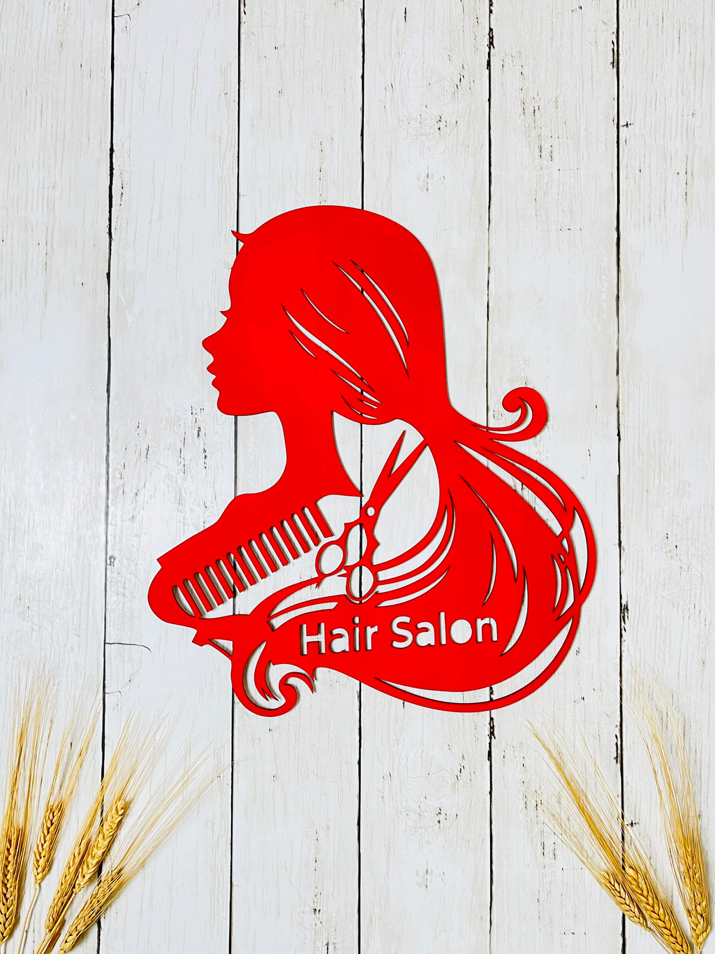 Custom Wooden Hair Salon Wall Sign – Elegant Beauty Studio Decor