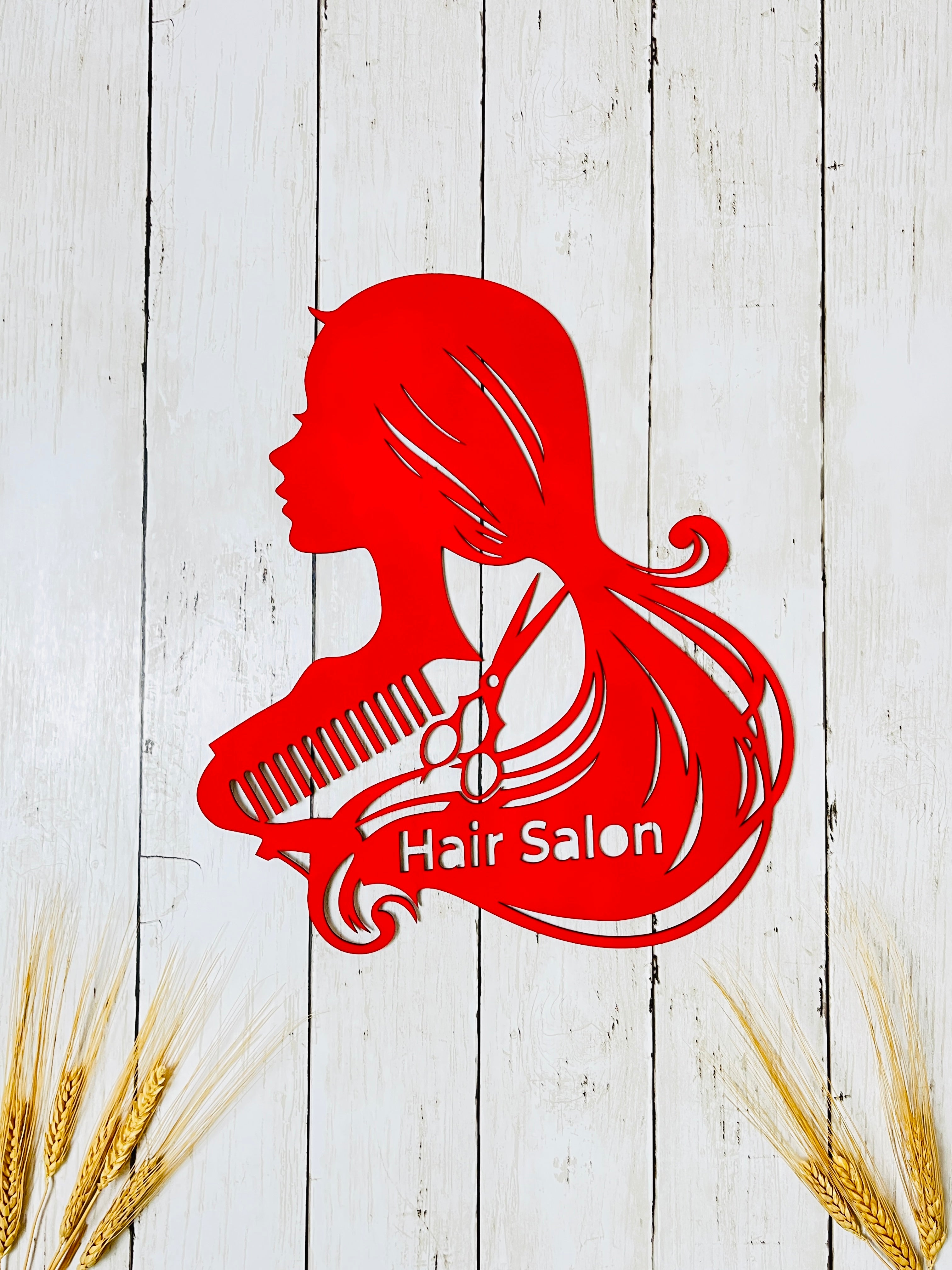 Custom Wooden Hair Salon Wall Sign – Elegant Beauty Studio Decor