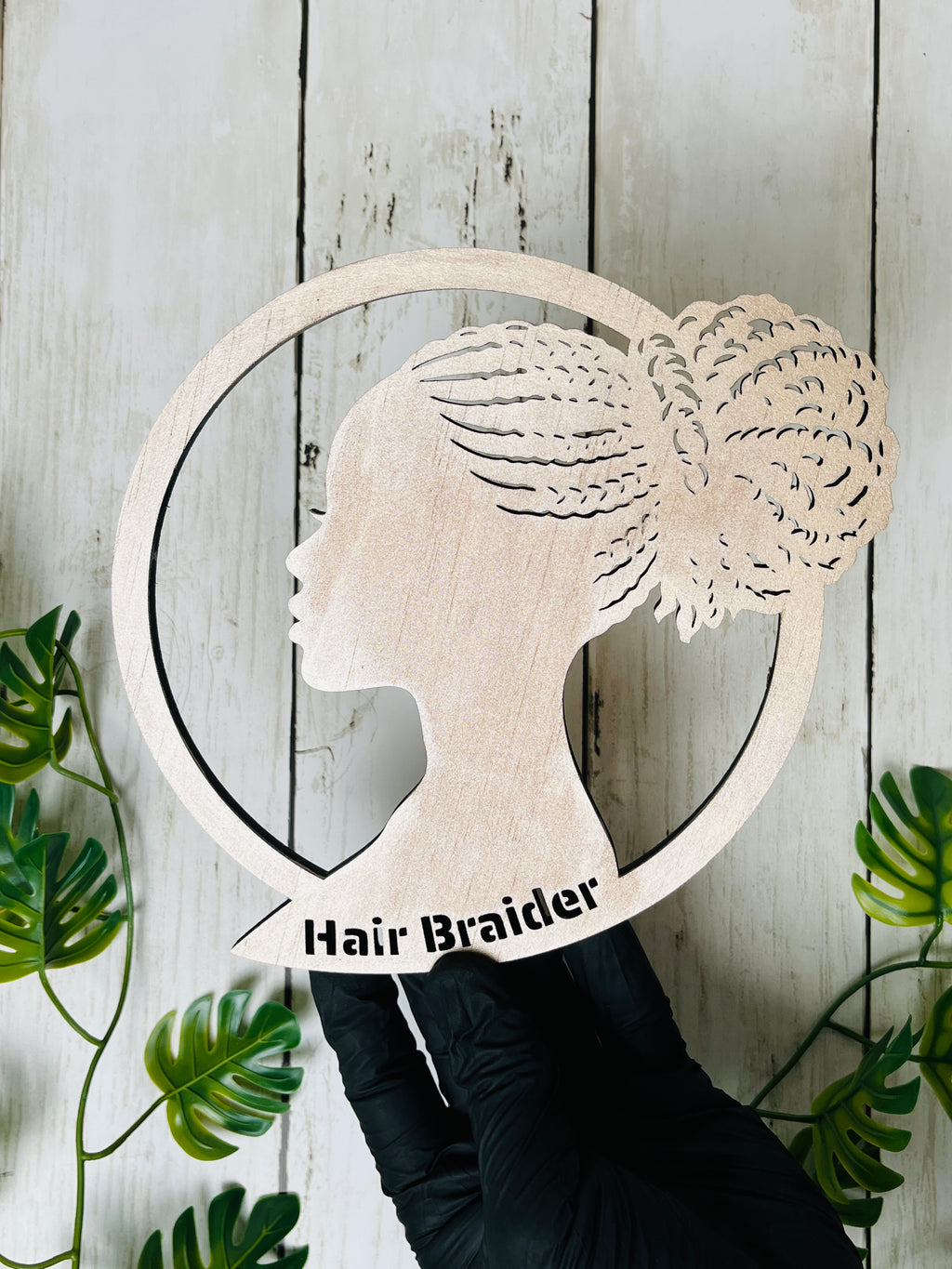 Personalized Hair Braider Sign Custom Braiding Salon Decor African Hair Braider Wall Art Beauty Salon Sign Wood or Acrylic Sign