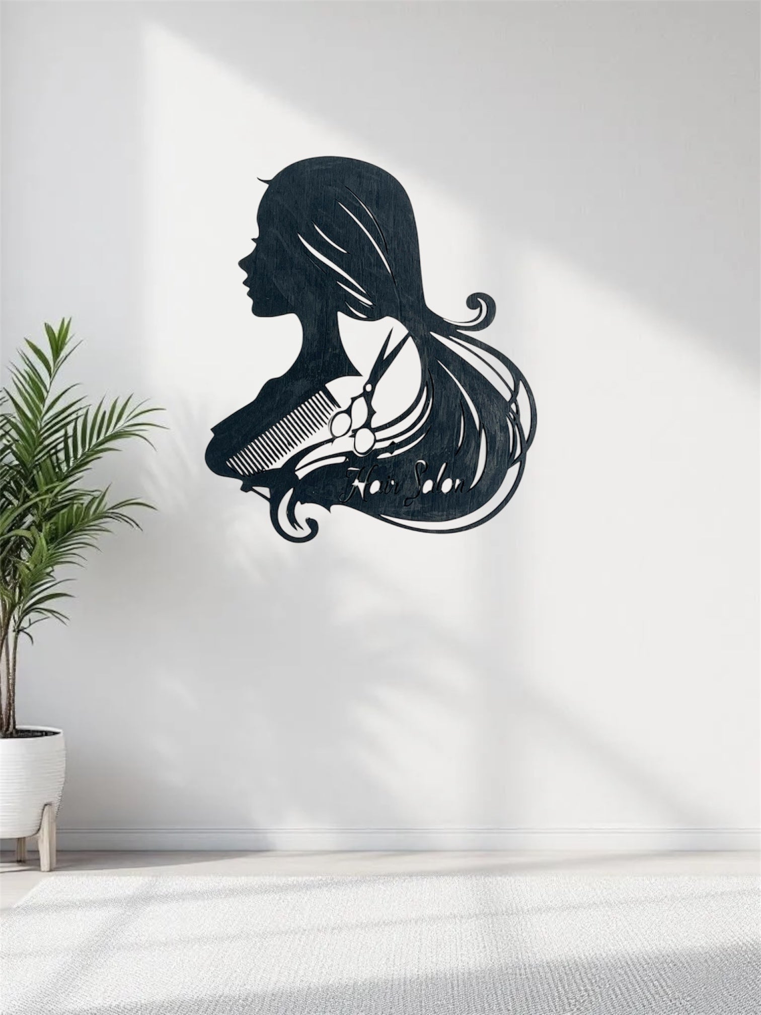 Custom Wooden Hair Salon Wall Sign – Elegant Beauty Studio Decor
