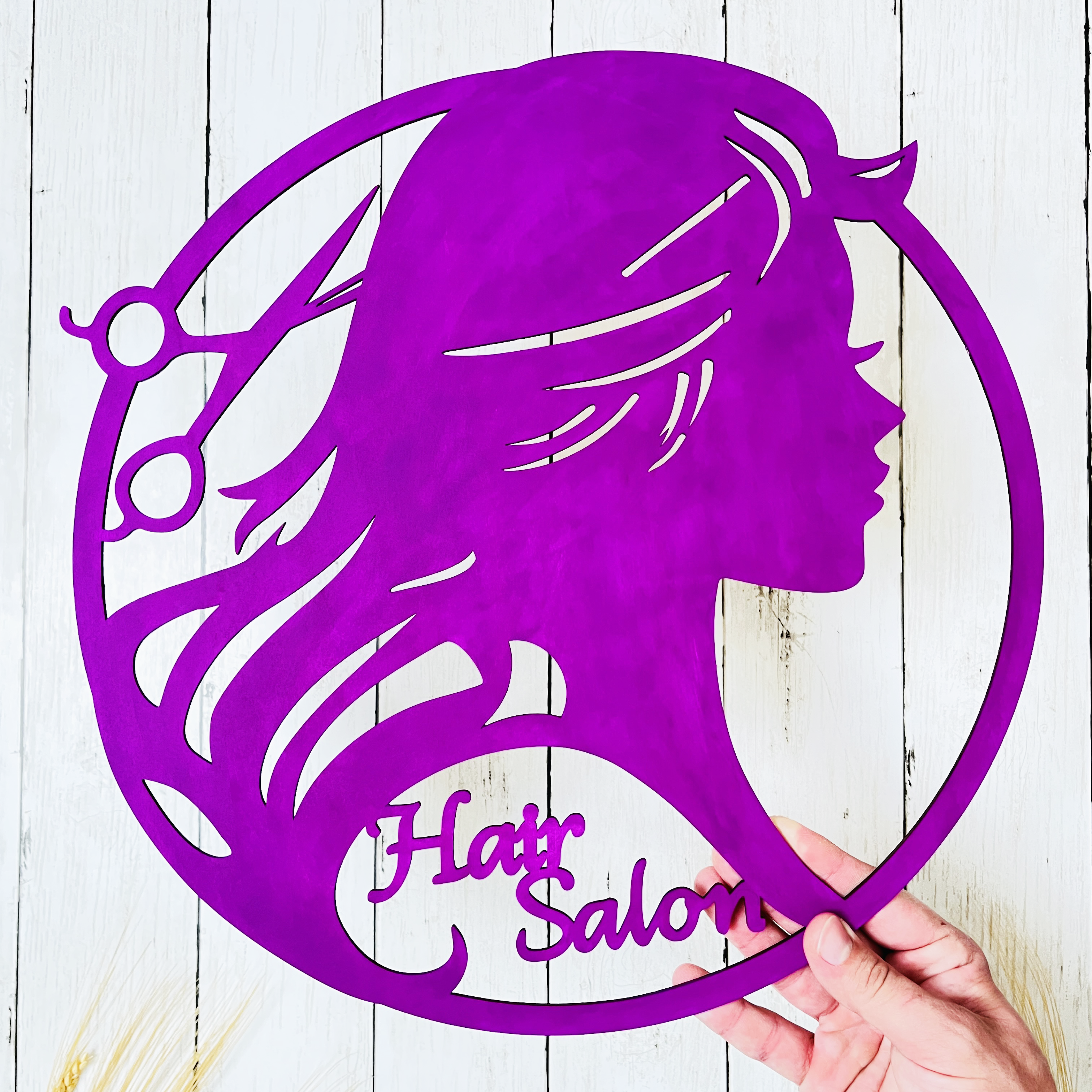 Personalized Hair Salon Wall Decor – Wooden Beauty Salon Sign, Custom Hair Stylist Wall Art, Barber Shop Decor