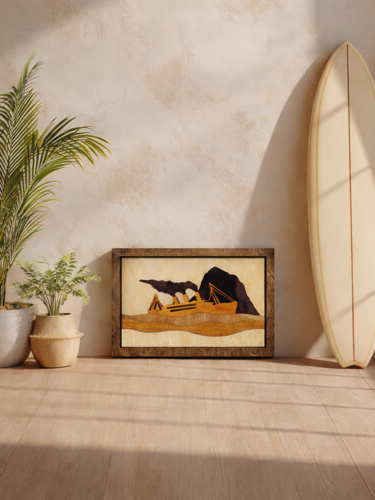 Handcrafted Wooden Ship Art – Vintage Ocean Wall Decor