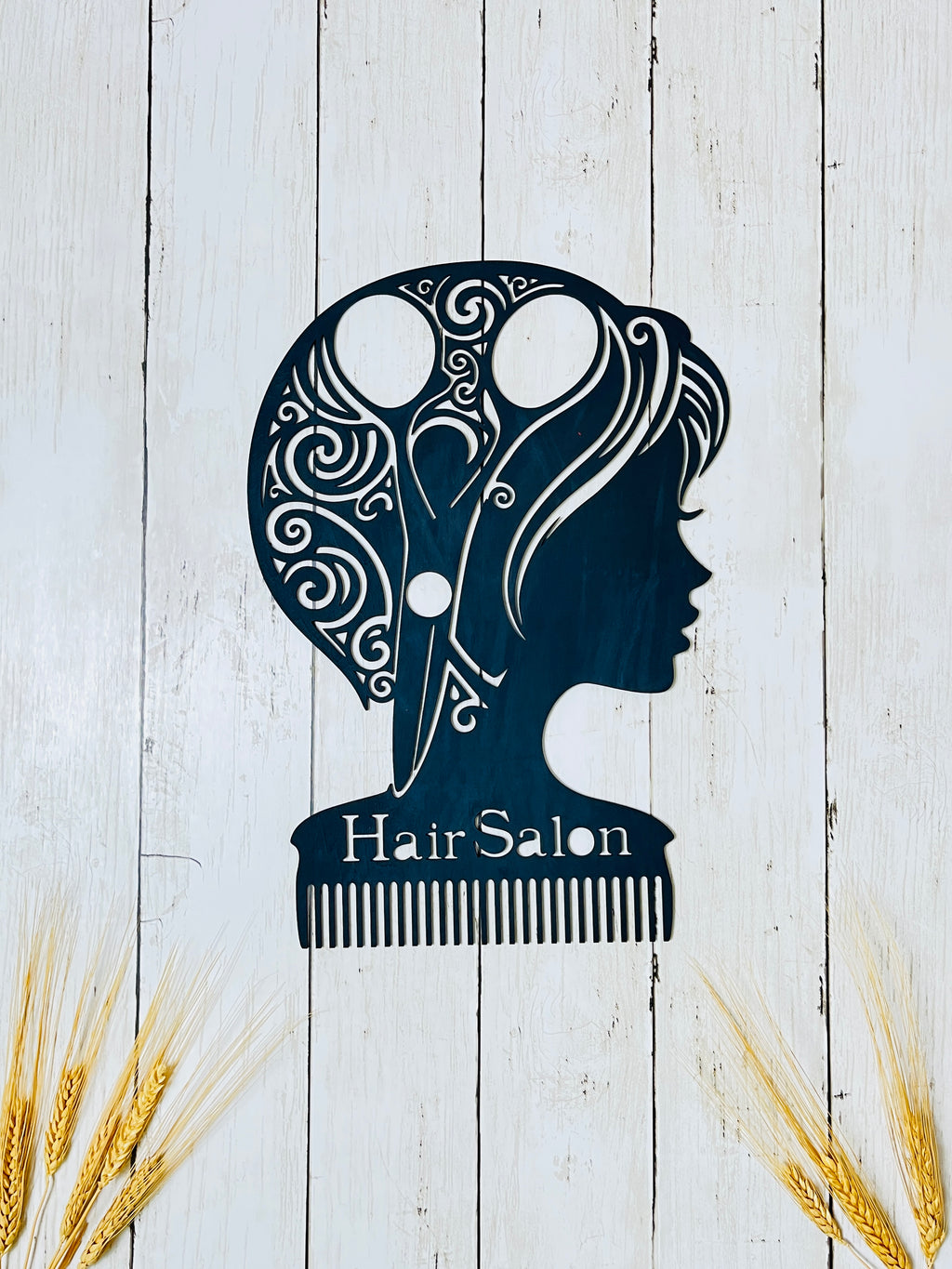 Personalized Hair Salon Wall Decor – Wooden Beauty Salon Sign, Custom Hair Stylist Wall Art, Barber Shop Decor