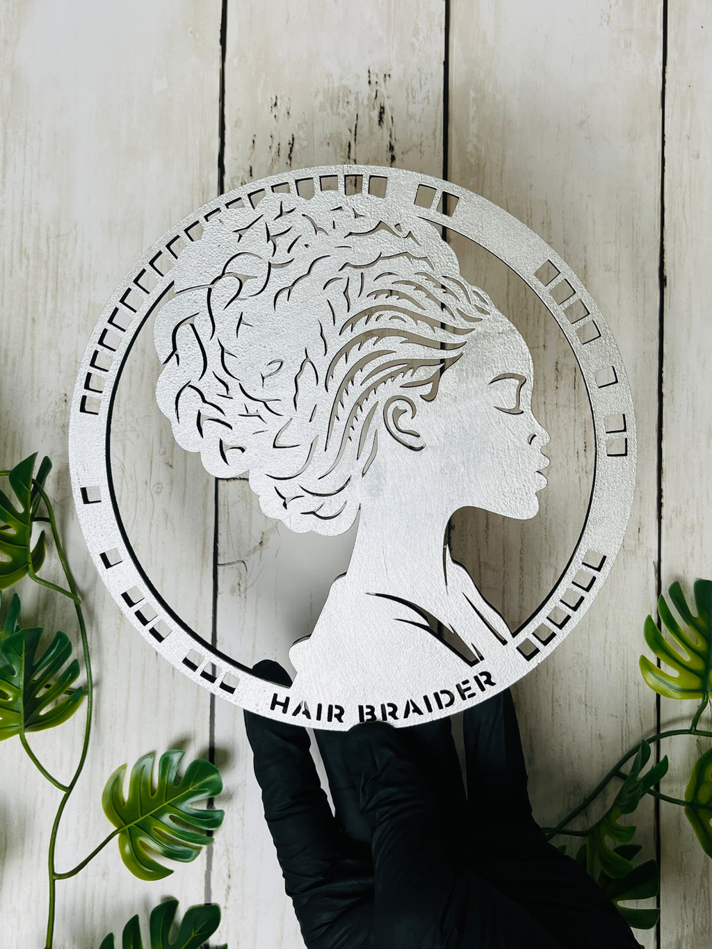 Personalized Hair Braider Sign Custom Braiding Salon Decor African Hair Braider Wall Art Beauty Salon Sign Wood or Acrylic Wall Decor