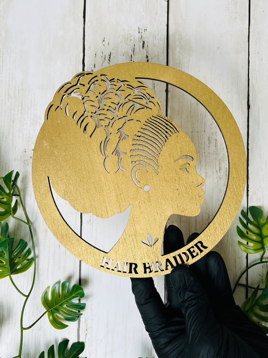 Personalized Hair Braider Sign Custom Braiding Salon Decor African Hair Braider Wall Art Beauty Salon Sign Wood or Acrylic Wall Decor