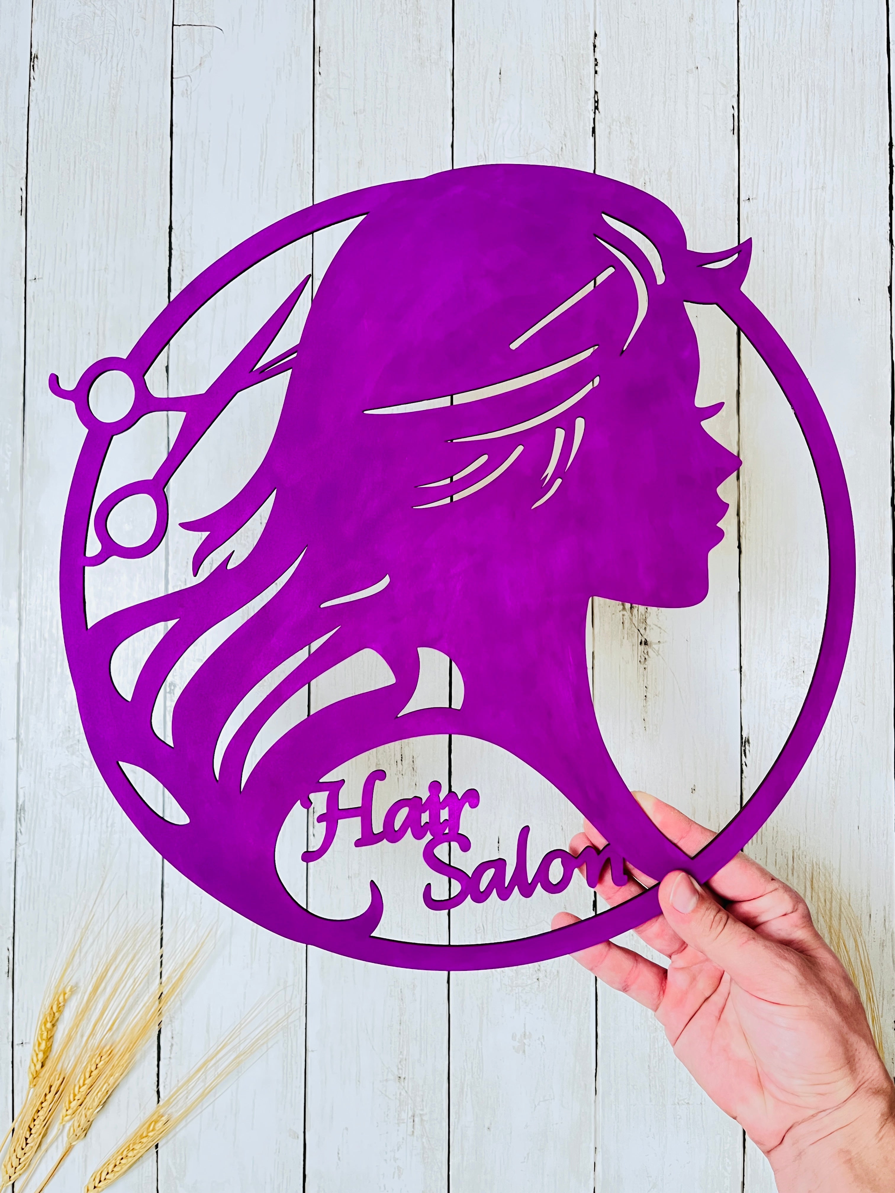 Personalized Hair Salon Wall Decor – Wooden Beauty Salon Sign, Custom Hair Stylist Wall Art, Barber Shop Decor