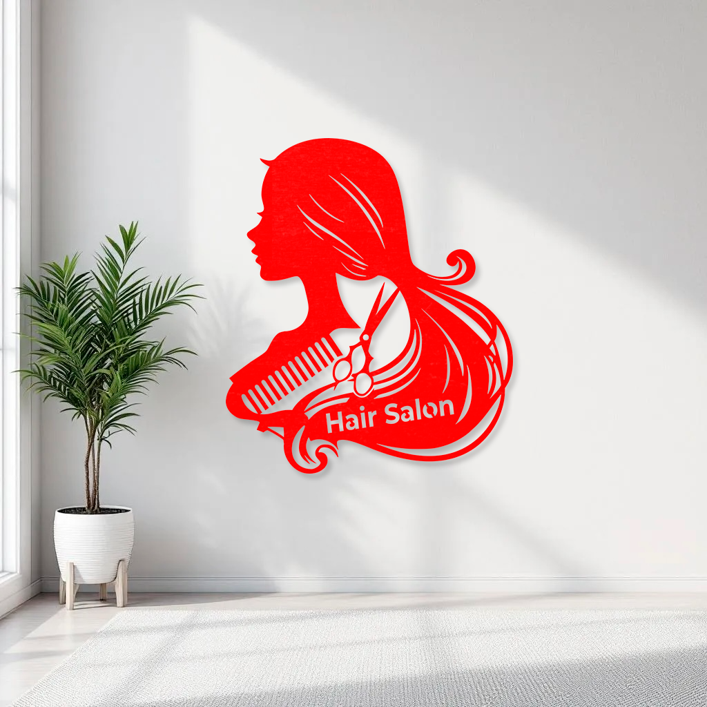 Custom Wooden Hair Salon Wall Sign – Elegant Beauty Studio Decor