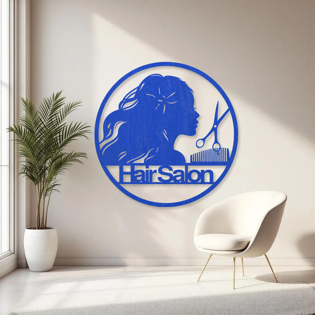 Personalized Hair Salon Wall Sign – Wooden Beauty Salon Decor, Custom Hair Stylist Sign, Barber Shop Wall Art