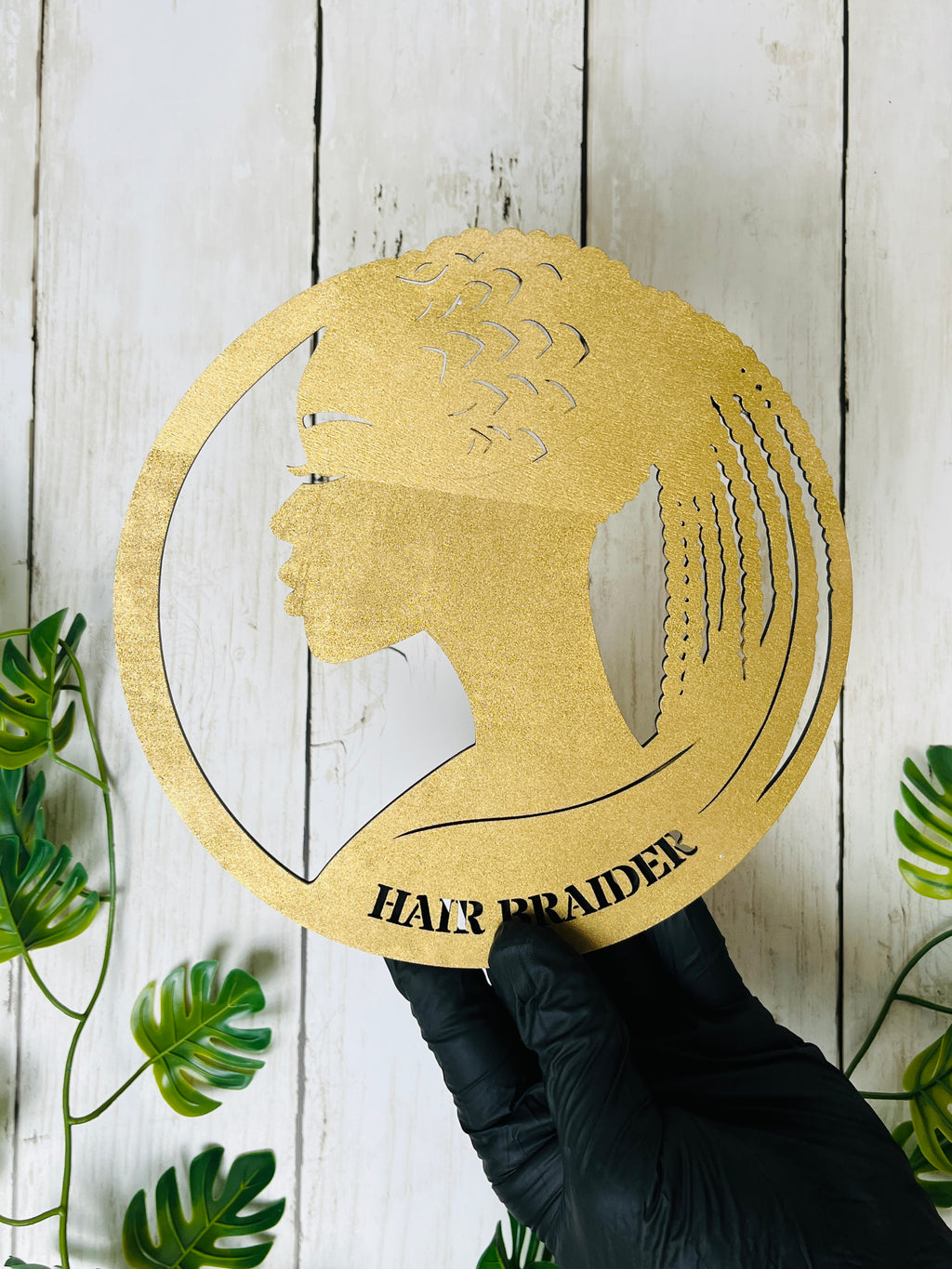 Personalized Hair Braider Sign Custom Braiding Salon Decor African Hair Braider Wall Art Beauty Salon Sign Wood or Acrylic Wall Decor