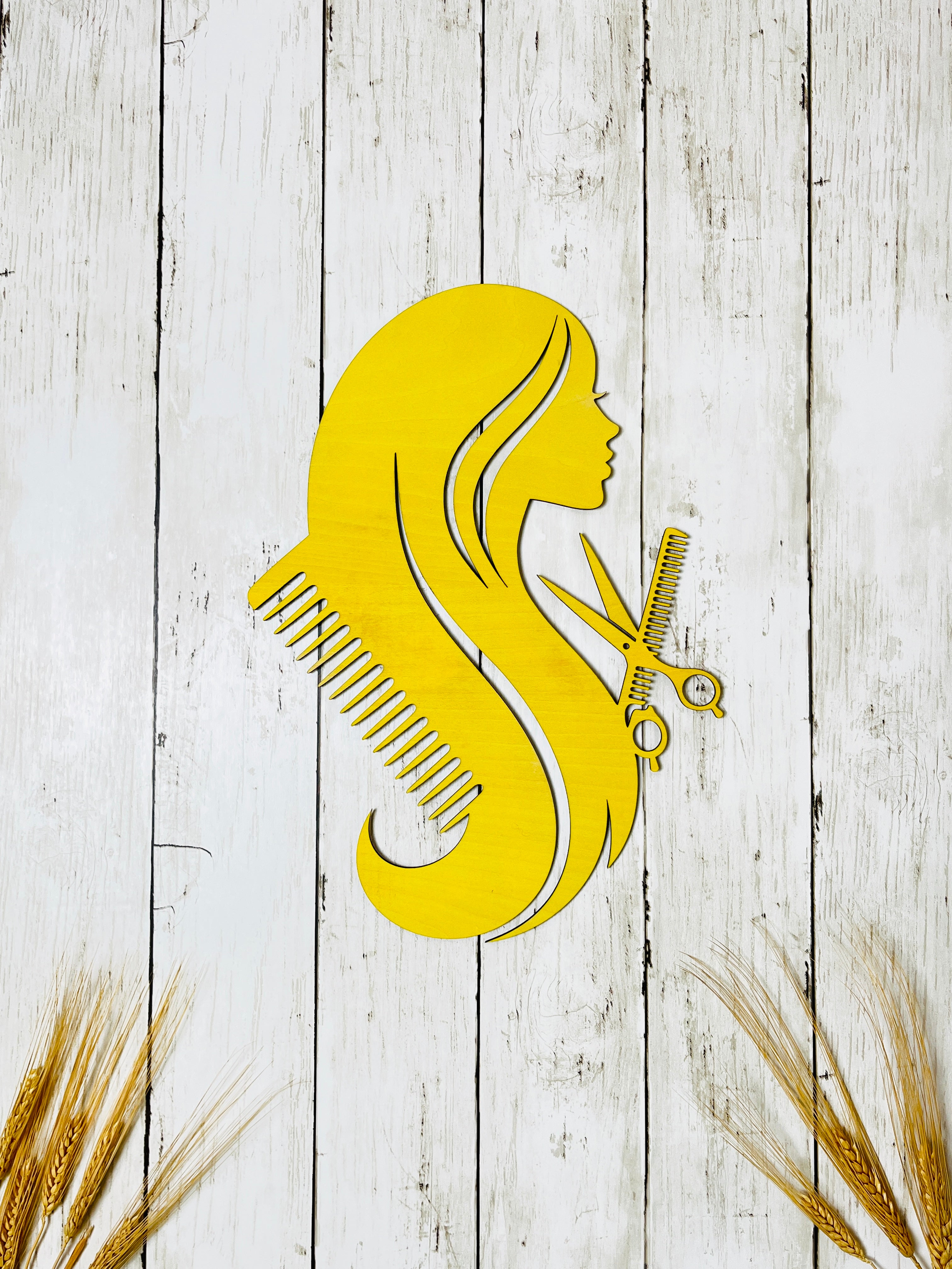 Personalized Hair Salon Wall Decor – Wooden Beauty Salon Sign, Custom Hair Stylist Wall Art, Barber Shop Decor