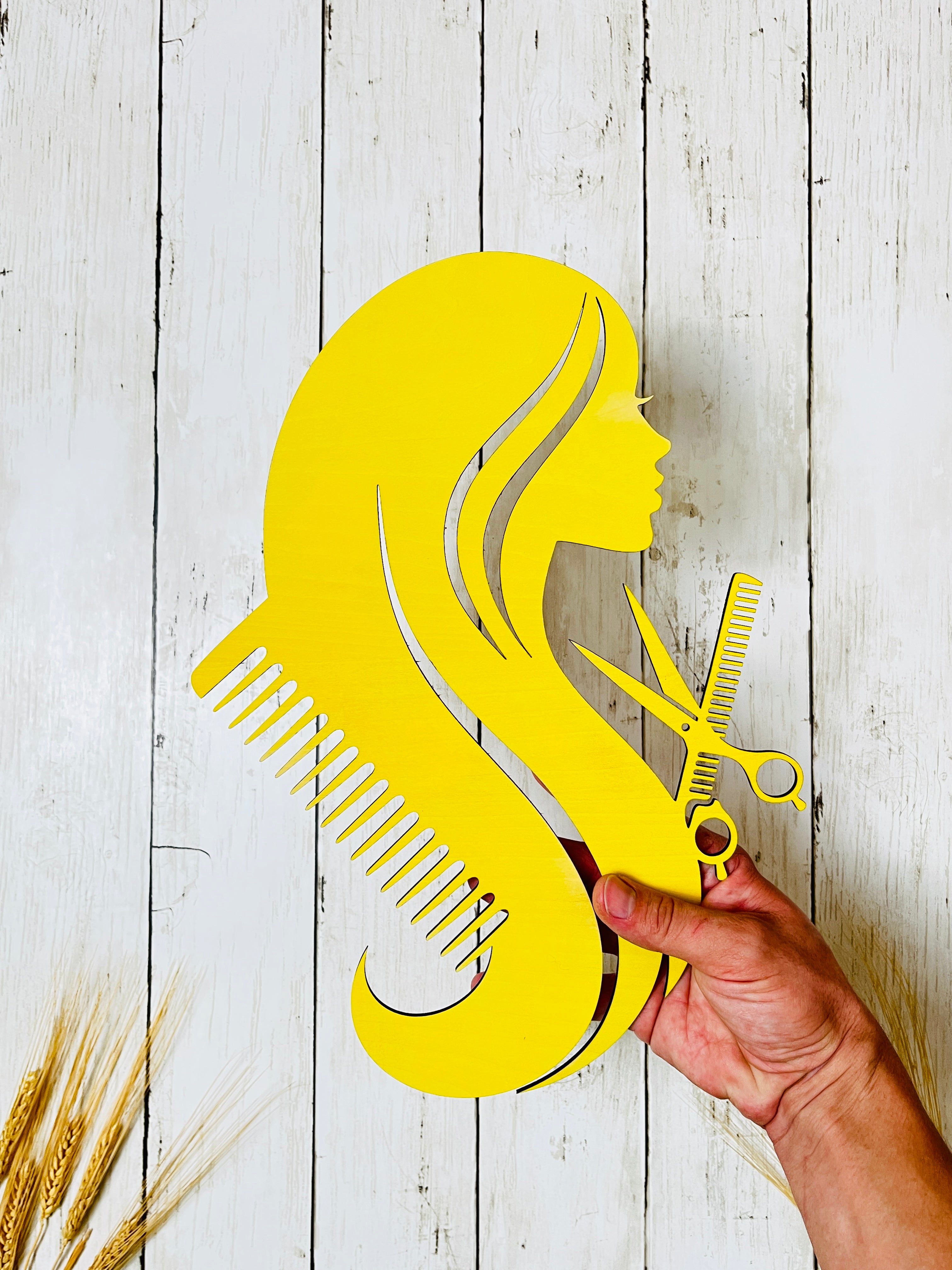 Personalized Hair Salon Wall Decor – Wooden Beauty Salon Sign, Custom Hair Stylist Wall Art, Barber Shop Decor