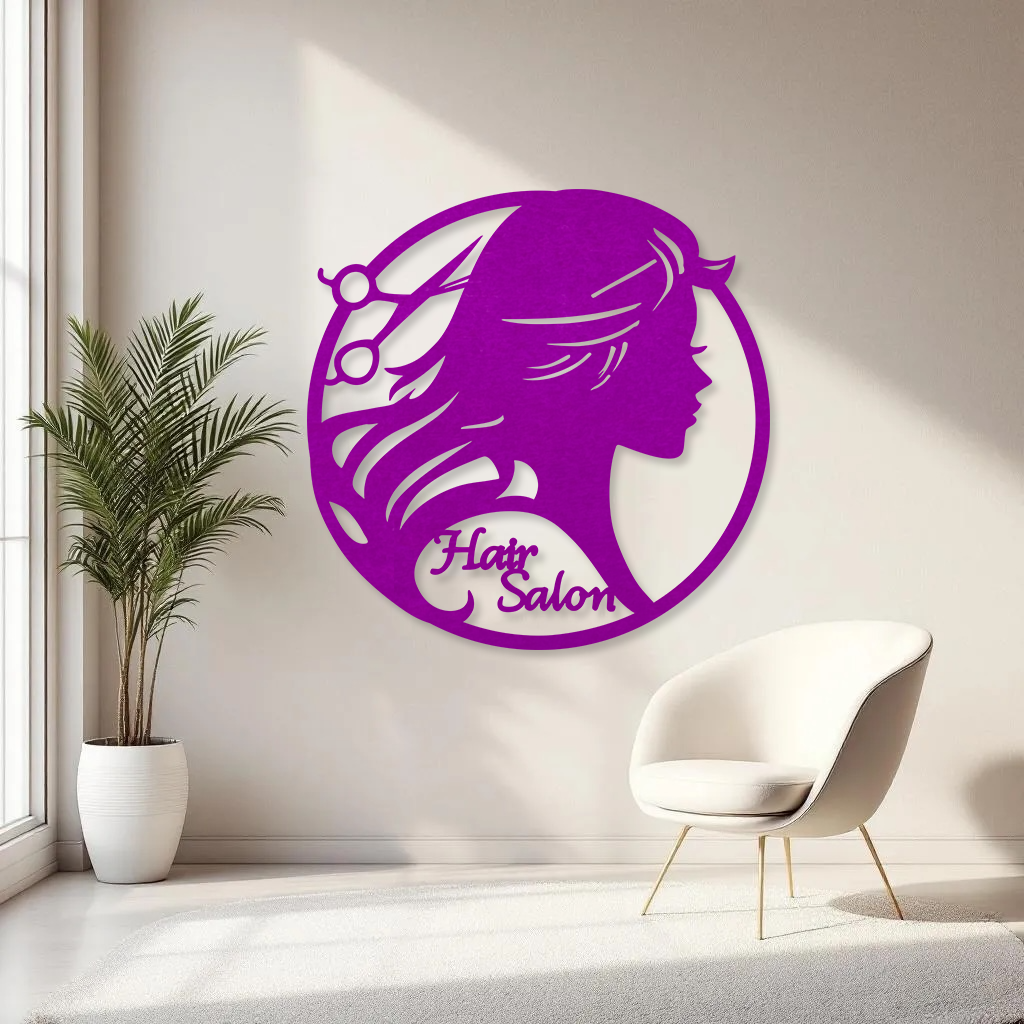 Personalized Hair Salon Wall Decor – Wooden Beauty Salon Sign, Custom Hair Stylist Wall Art, Barber Shop Decor
