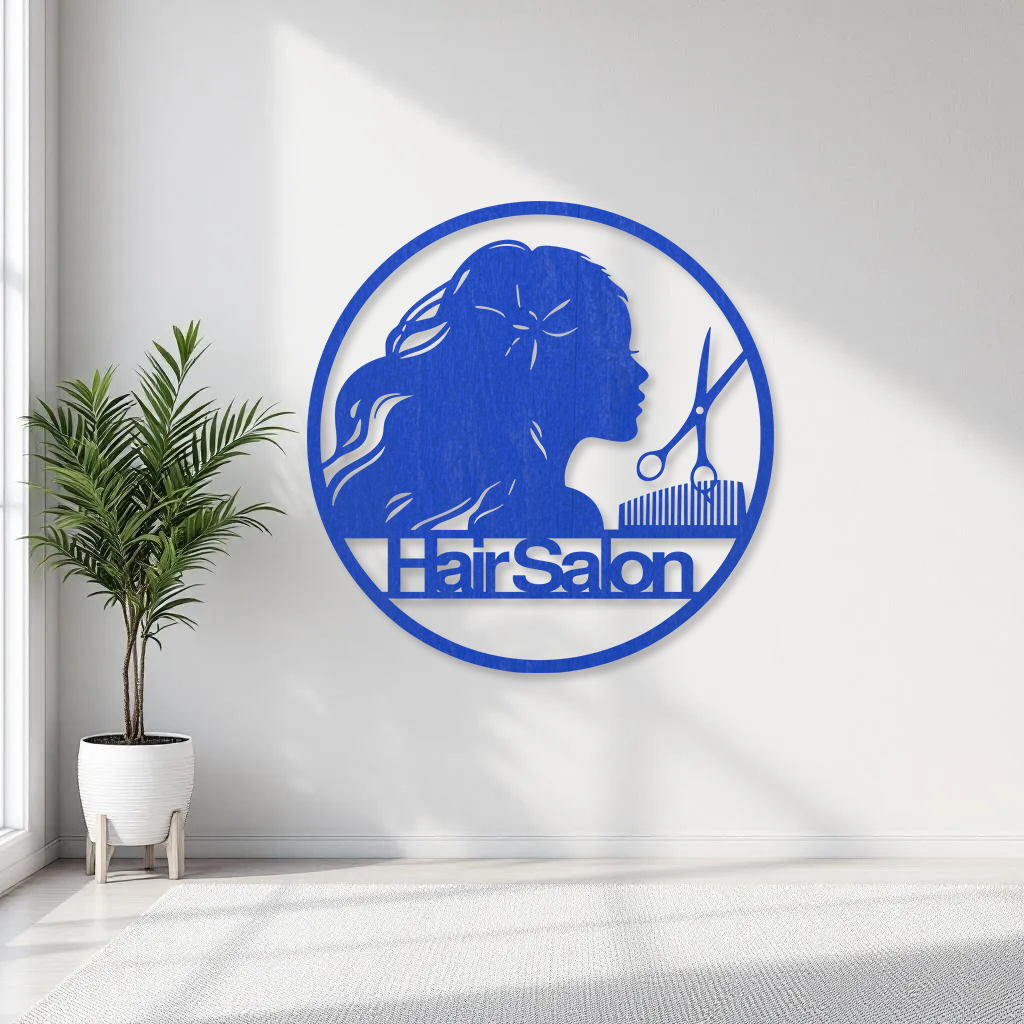 Personalized Hair Salon Wall Sign – Wooden Beauty Salon Decor, Custom Hair Stylist Sign, Barber Shop Wall Art