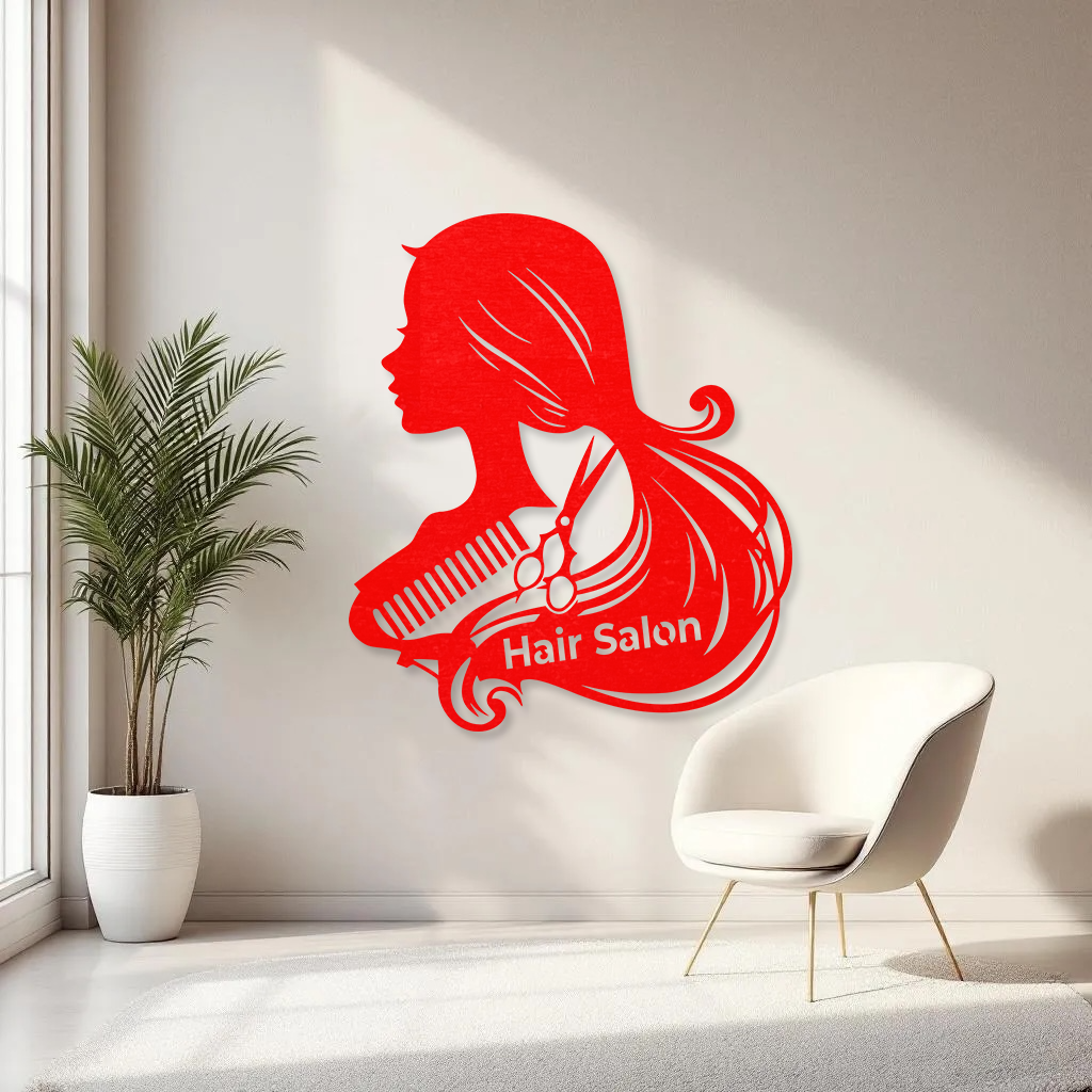 Custom Wooden Hair Salon Wall Sign – Elegant Beauty Studio Decor