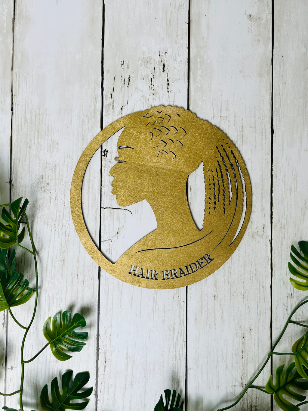Personalized Hair Braider Sign Custom Braiding Salon Decor African Hair Braider Wall Art Beauty Salon Sign Wood or Acrylic Wall Decor