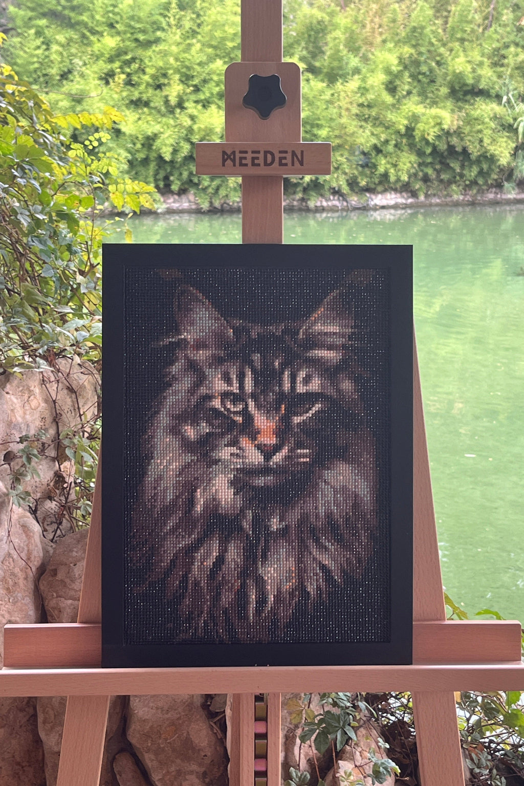 Majestic Dark Maine Coon – Diamond Painting Art