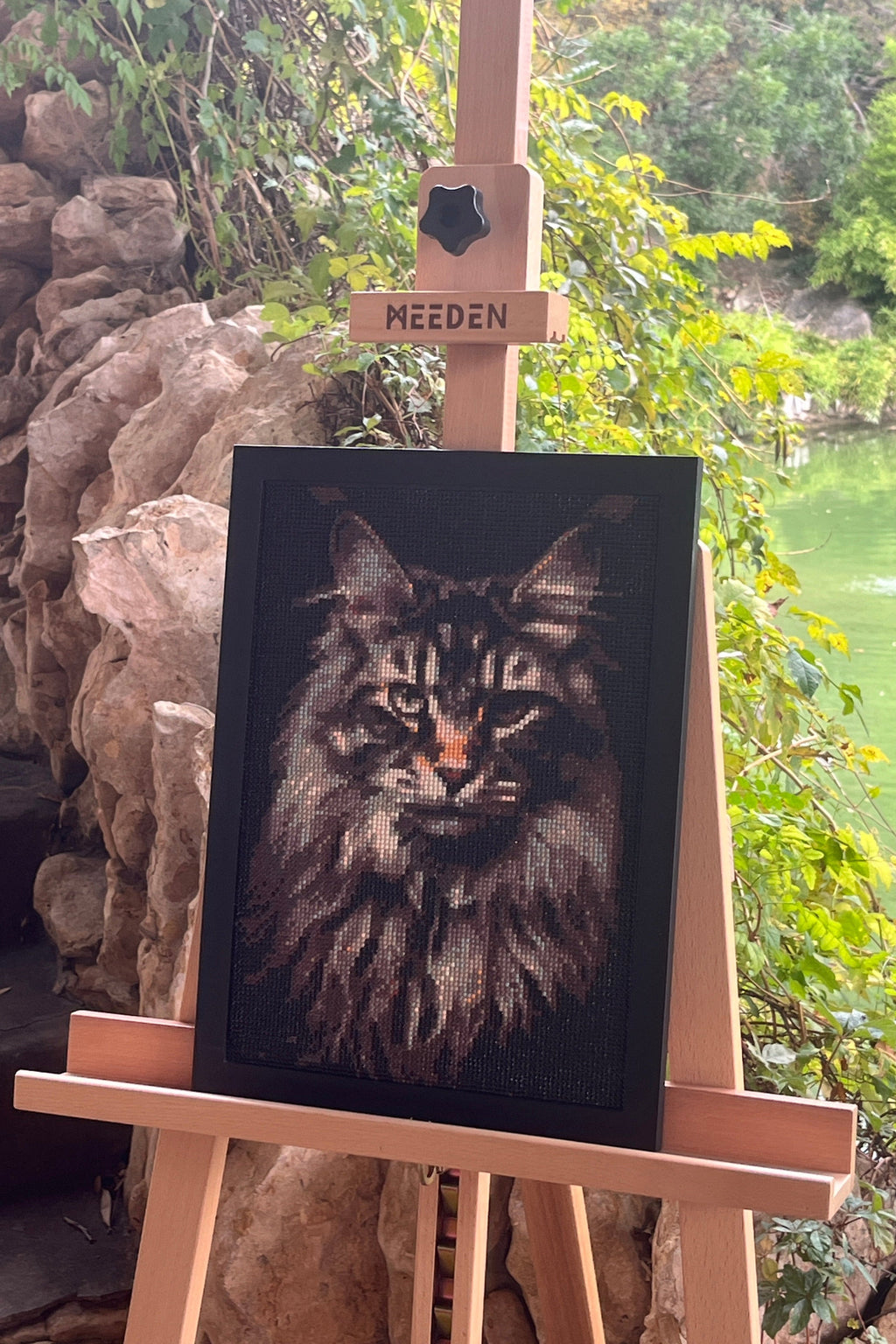Majestic Dark Maine Coon – Diamond Painting Art