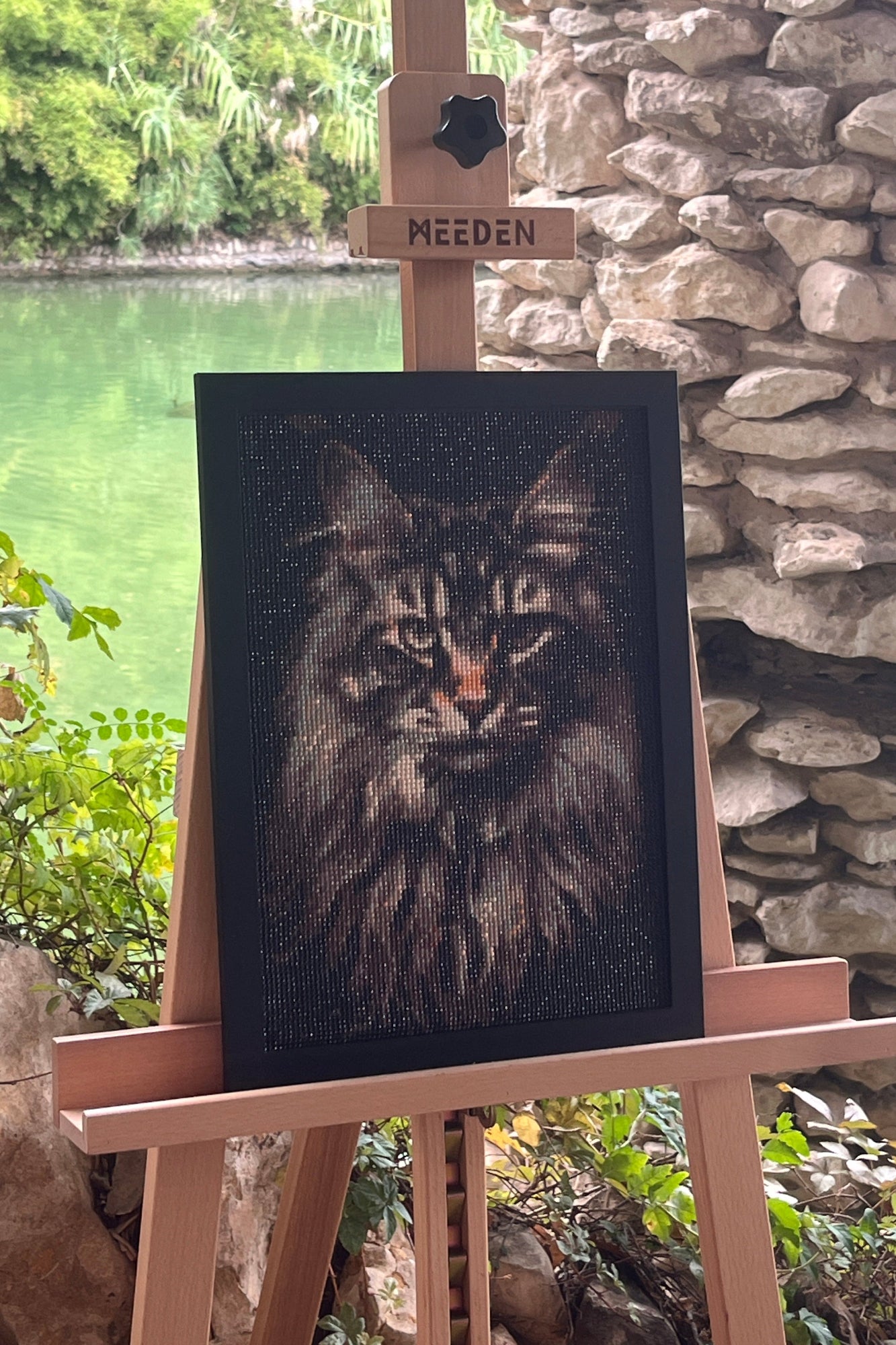 Majestic Dark Maine Coon – Diamond Painting Art