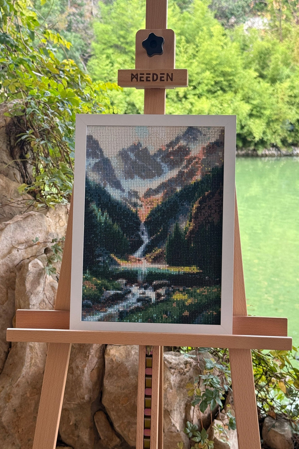 Mountain Waterfall at Dawn