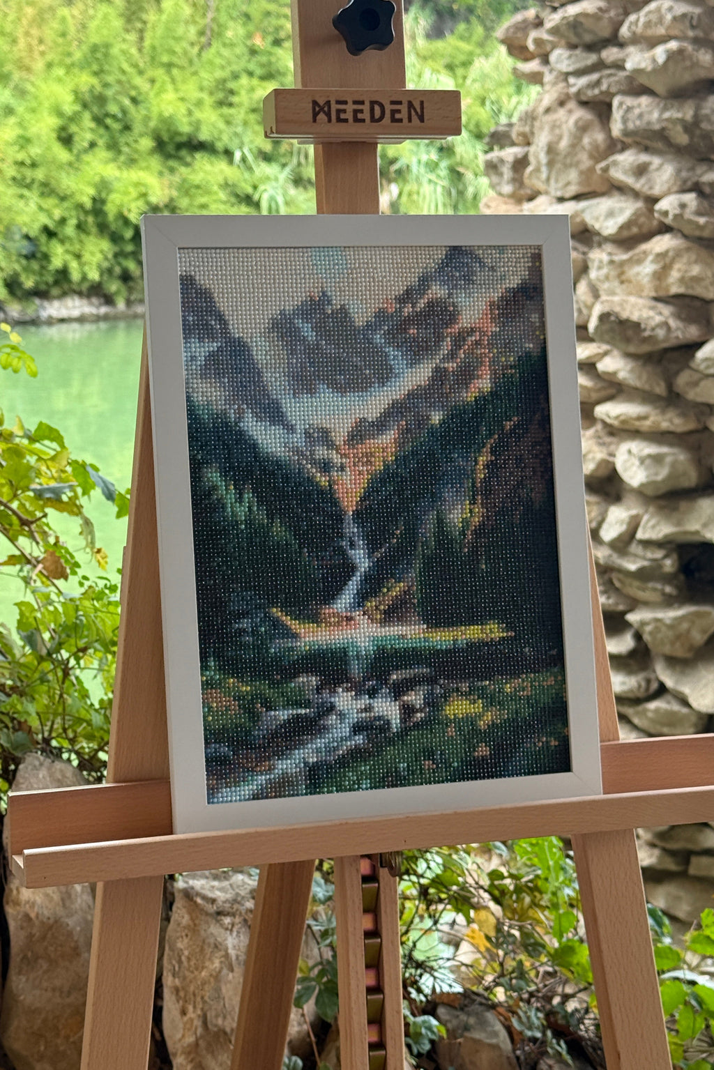 Mountain Waterfall at Dawn