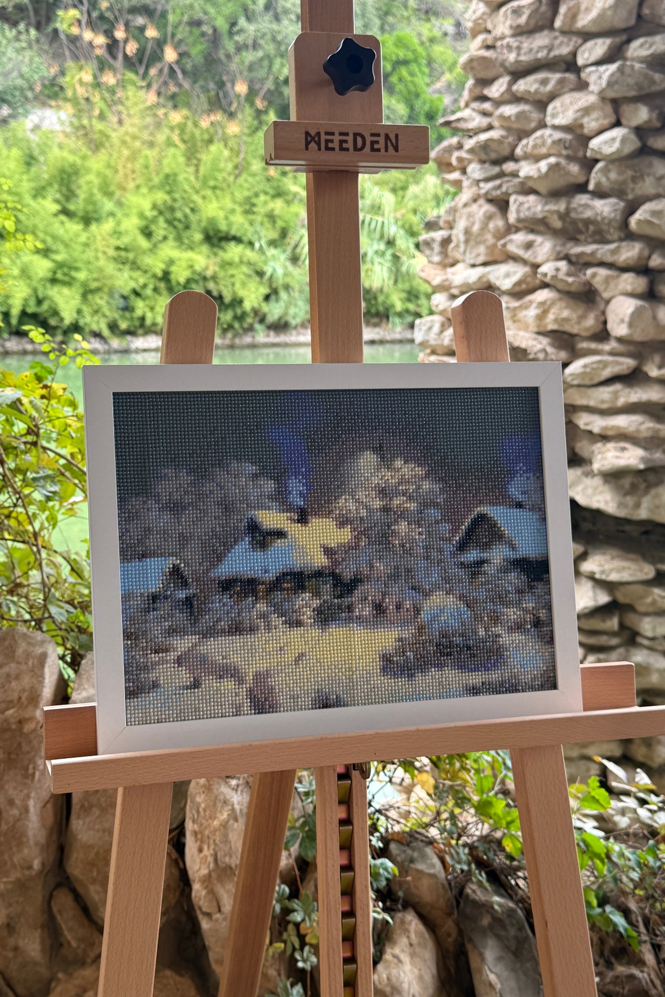 Winter Village Glow – Diamond Painting Landscape Art