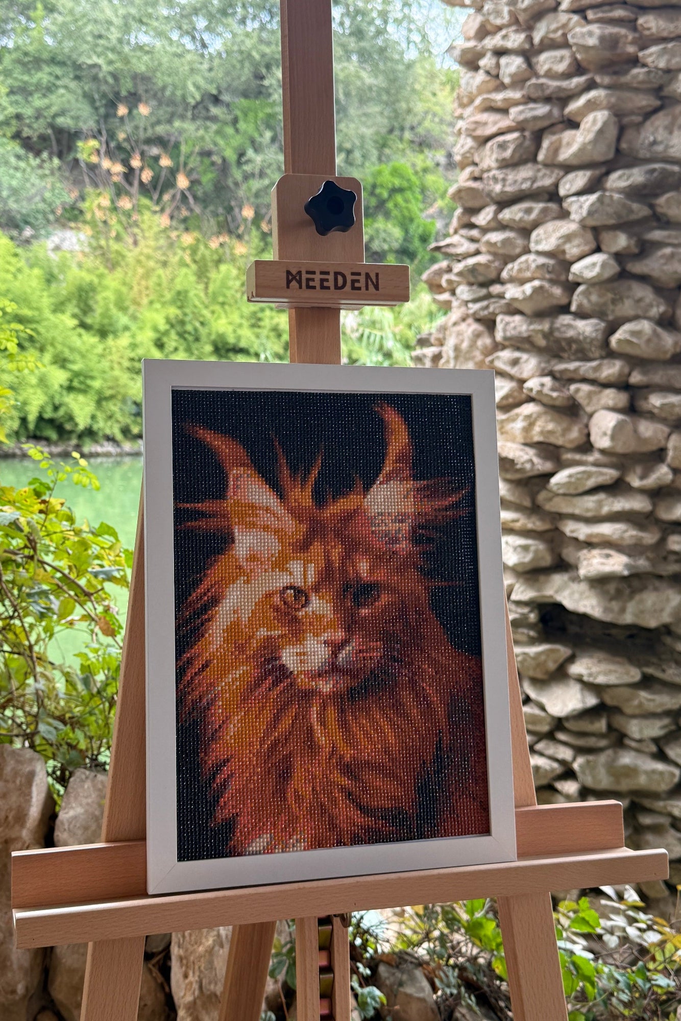 Fiery Maine Coon – Diamond Painting Cat Art”