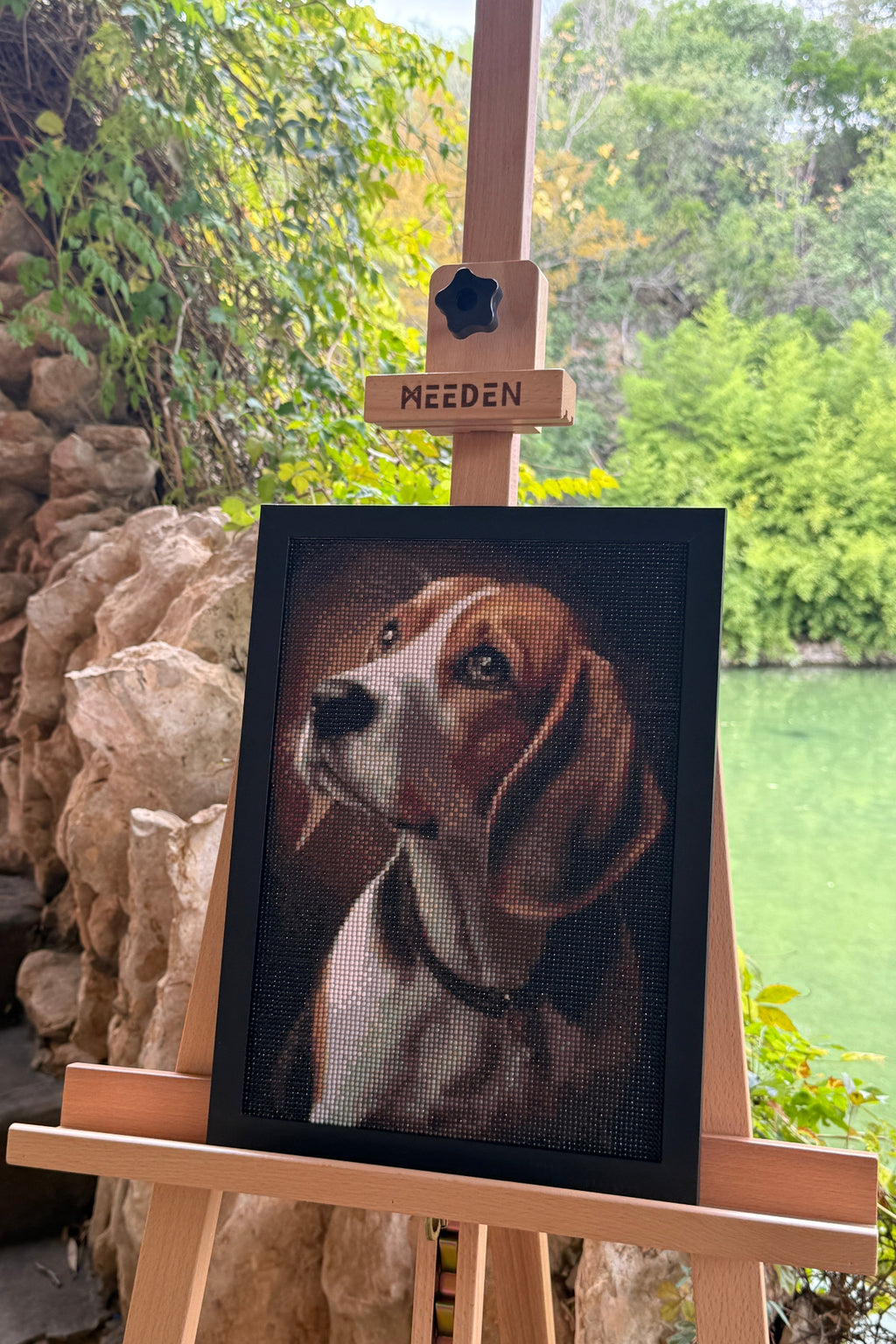 Beagle in Warm Light – Diamond Painting Art
