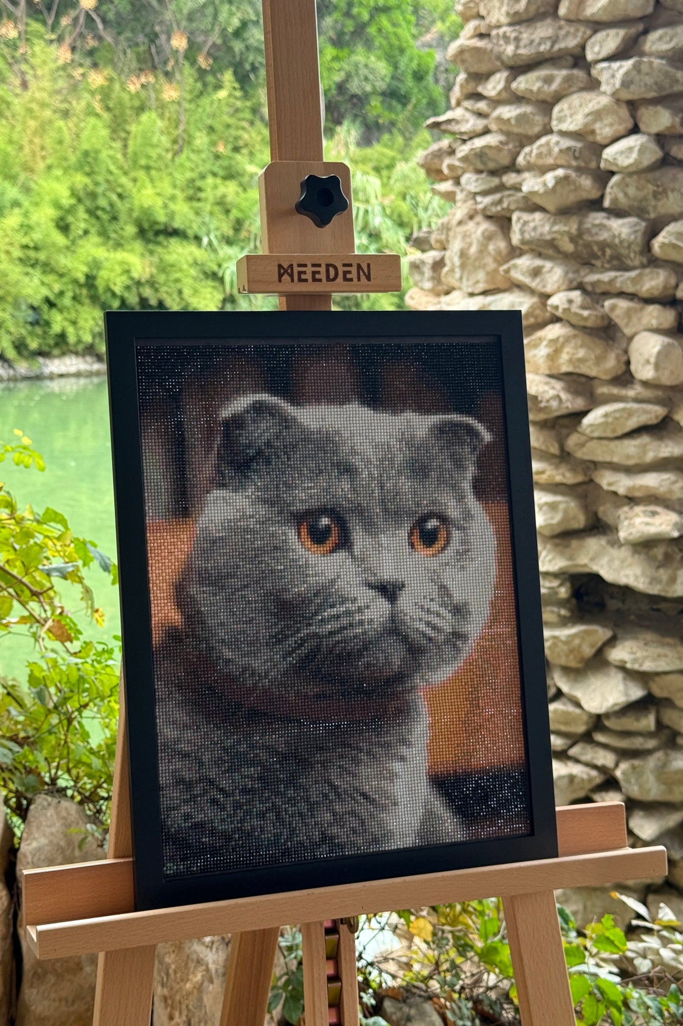 Amber-Eyed British Cat – Diamond Painting Art