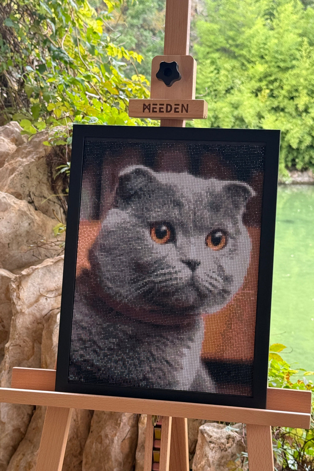 Amber-Eyed British Cat – Diamond Painting Art