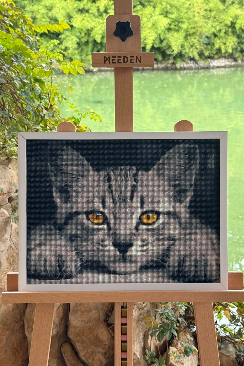 Golden Eyes Cat – Diamond Painting Art
