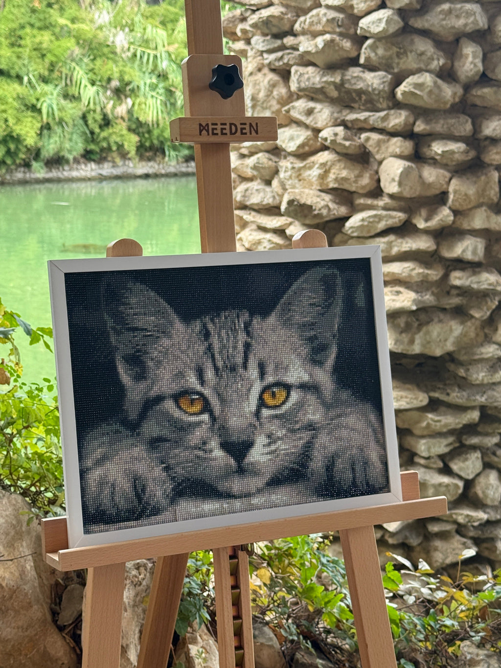 Golden Eyes Cat – Diamond Painting Art