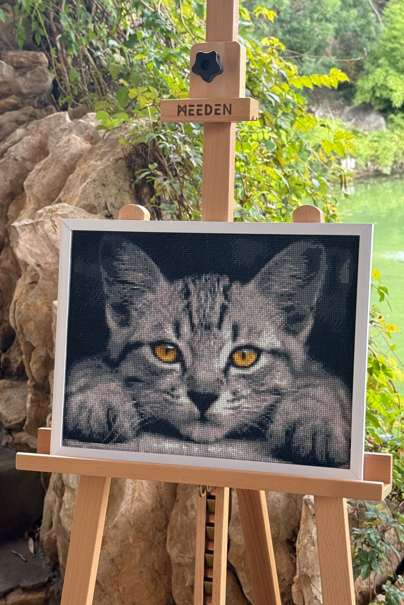 Golden Eyes Cat – Diamond Painting Art