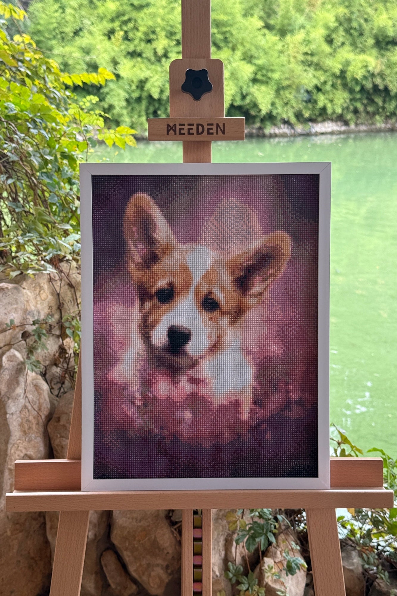Pink Corgi Dream – Diamond Painting Art