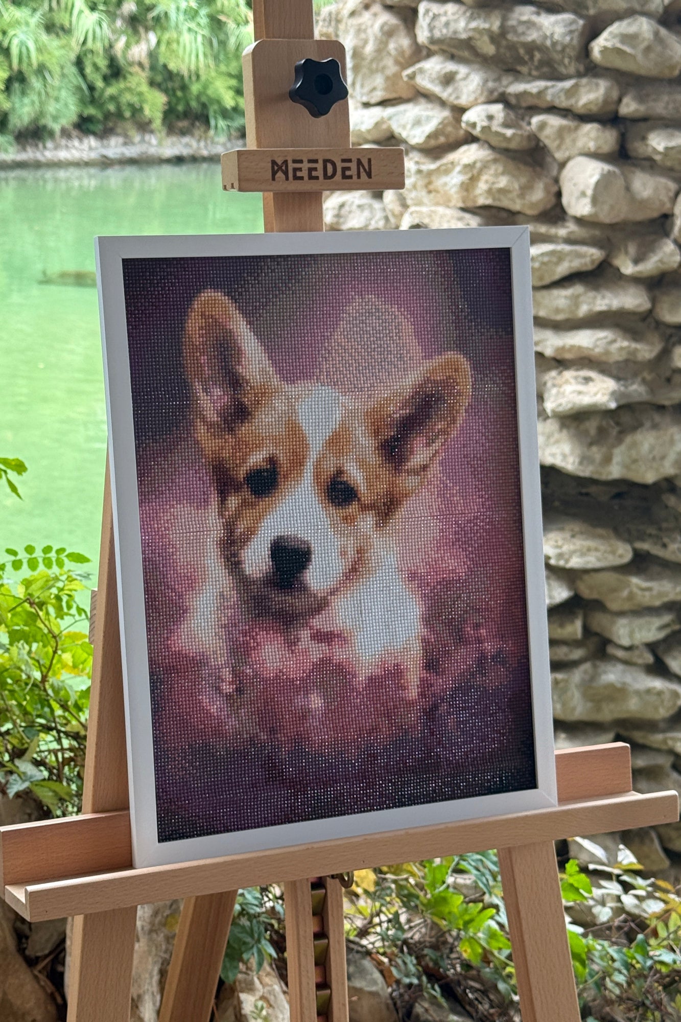 Pink Corgi Dream – Diamond Painting Art