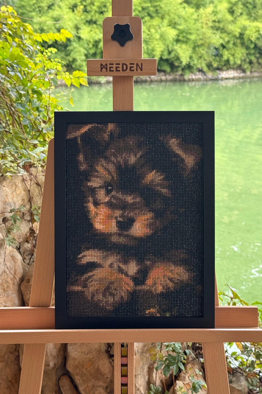 Warm Puppy Glow – Diamond Painting Art / Cozy Puppy Portrait