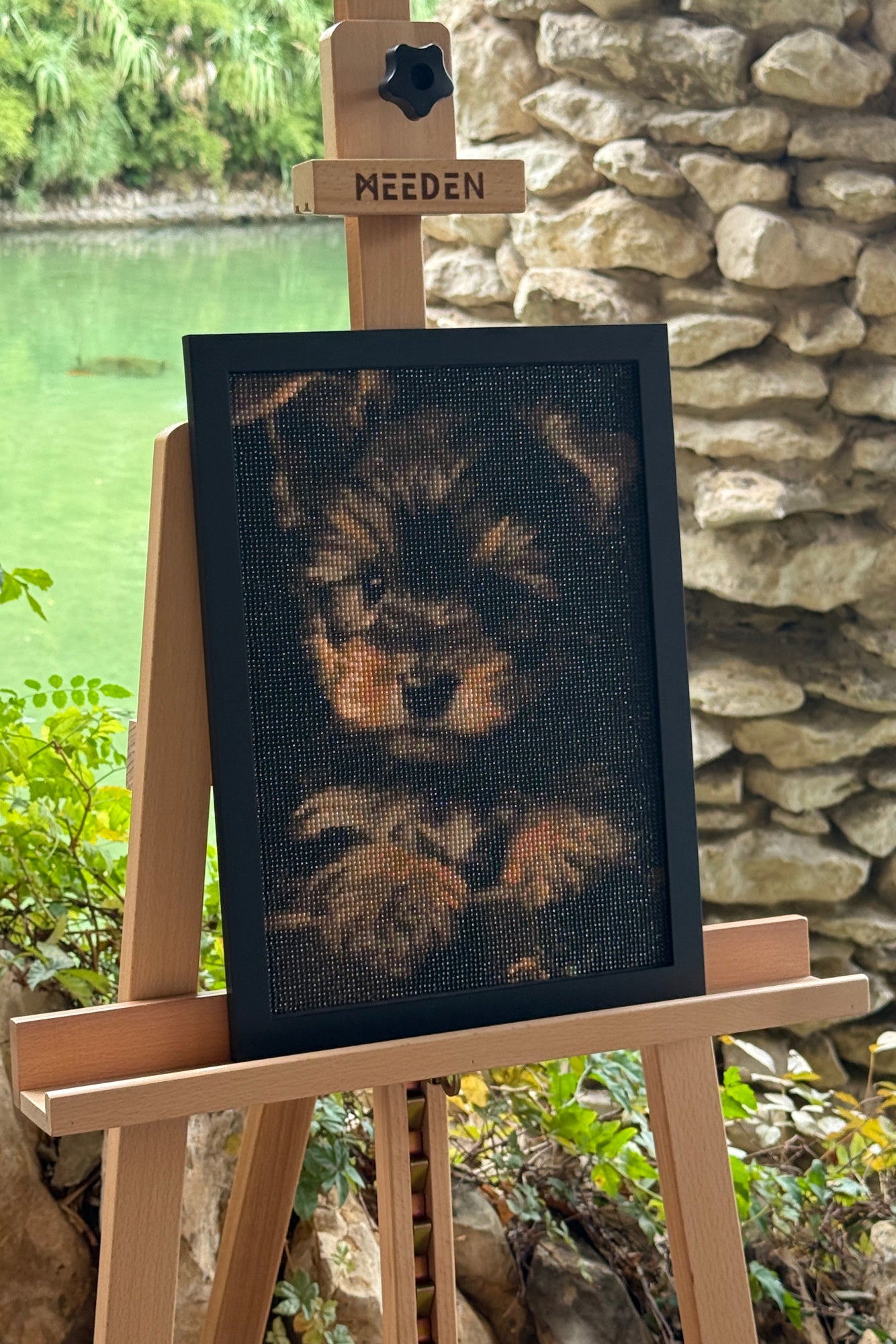 Warm Puppy Glow – Diamond Painting Art / Cozy Puppy Portrait