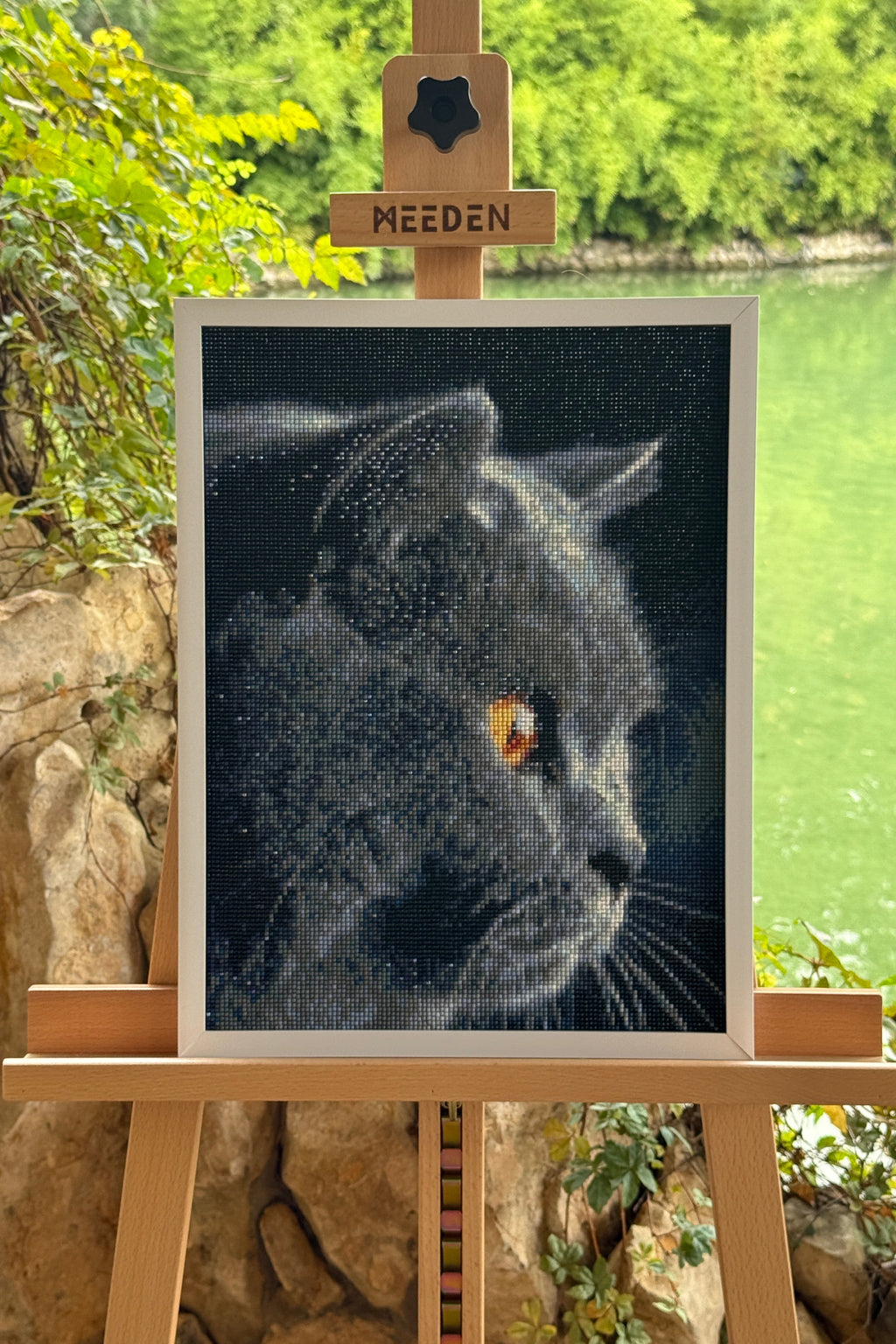 Golden Gaze British Cat – Diamond Painting Art