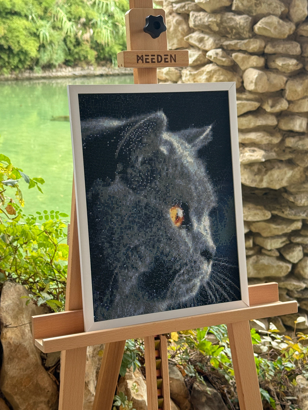 Golden Gaze British Cat – Diamond Painting Art