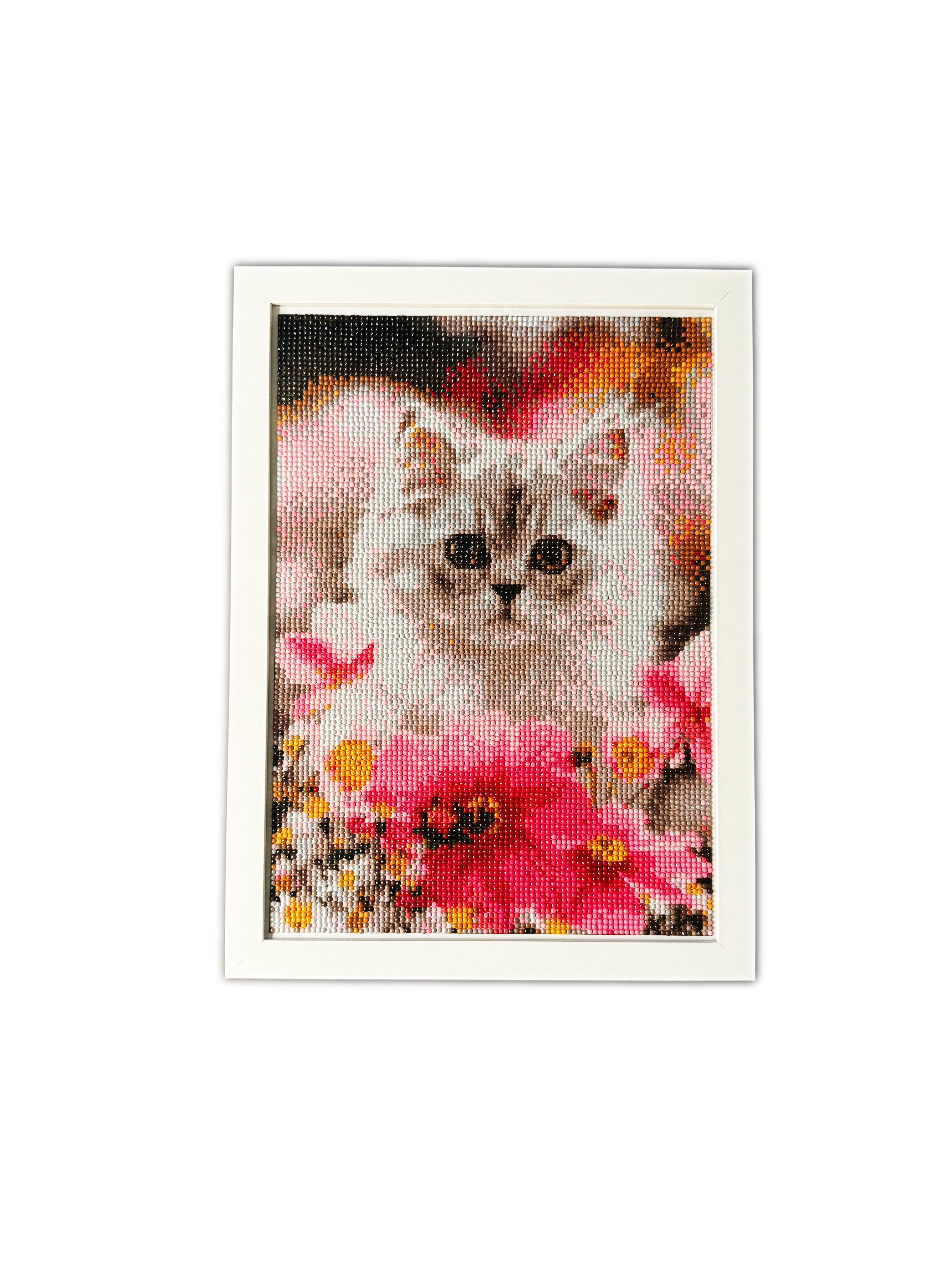 Cute Fluffy Cat Garden – Handmade Diamond Painting