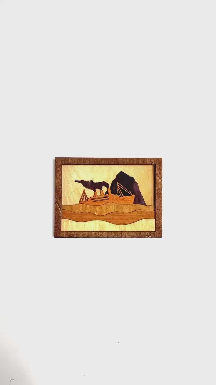 Handcrafted Wooden Ship Art – Vintage Ocean Wall Decor