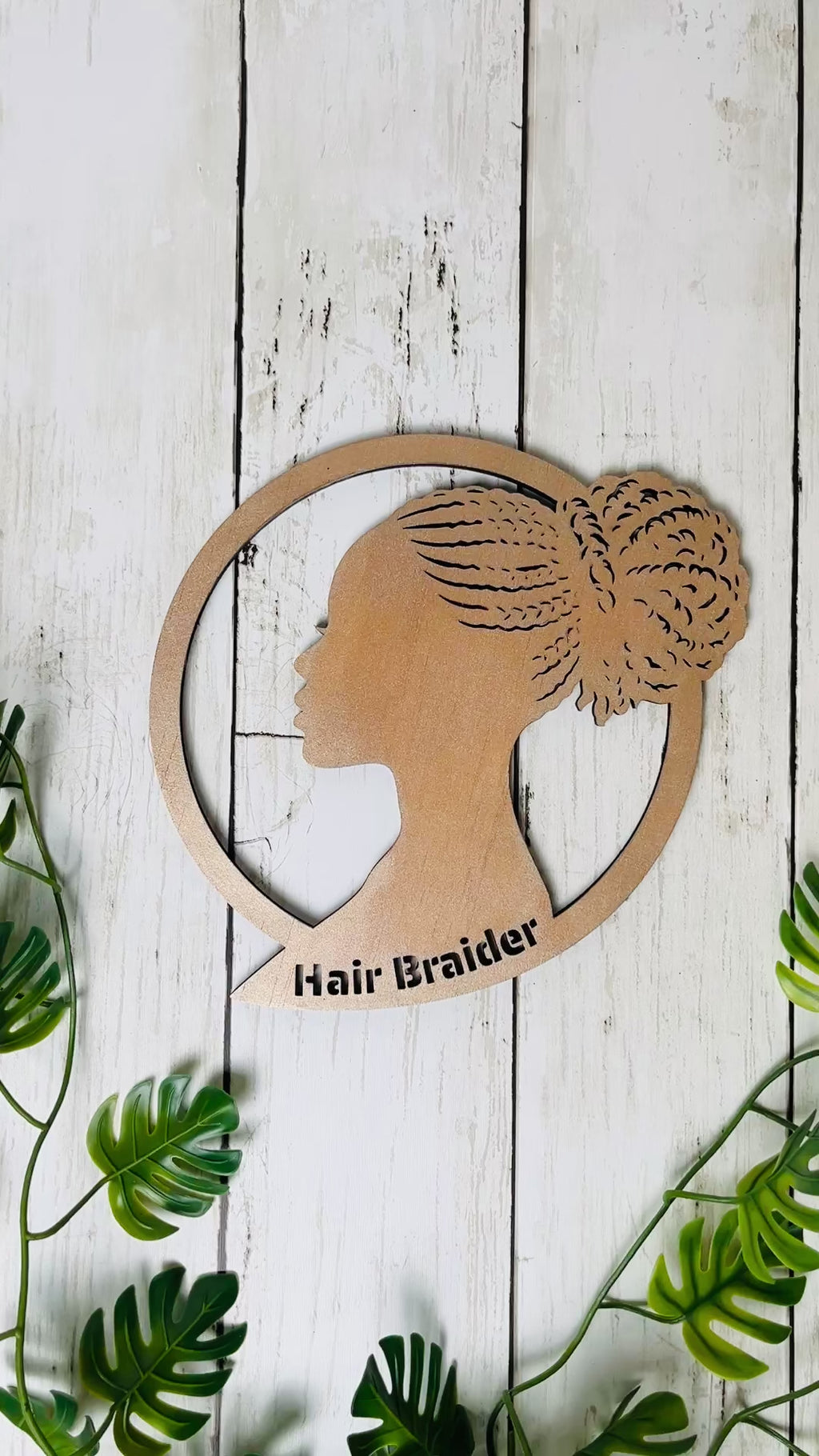 Personalized Hair Braider Sign Custom Braiding Salon Decor African Hair Braider Wall Art Beauty Salon Sign Wood or Acrylic Sign