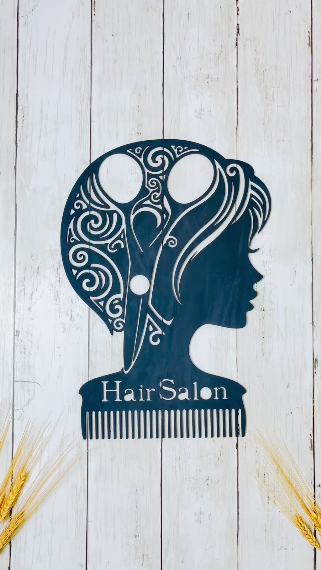 Personalized Hair Salon Wall Decor – Wooden Beauty Salon Sign, Custom Hair Stylist Wall Art, Barber Shop Decor