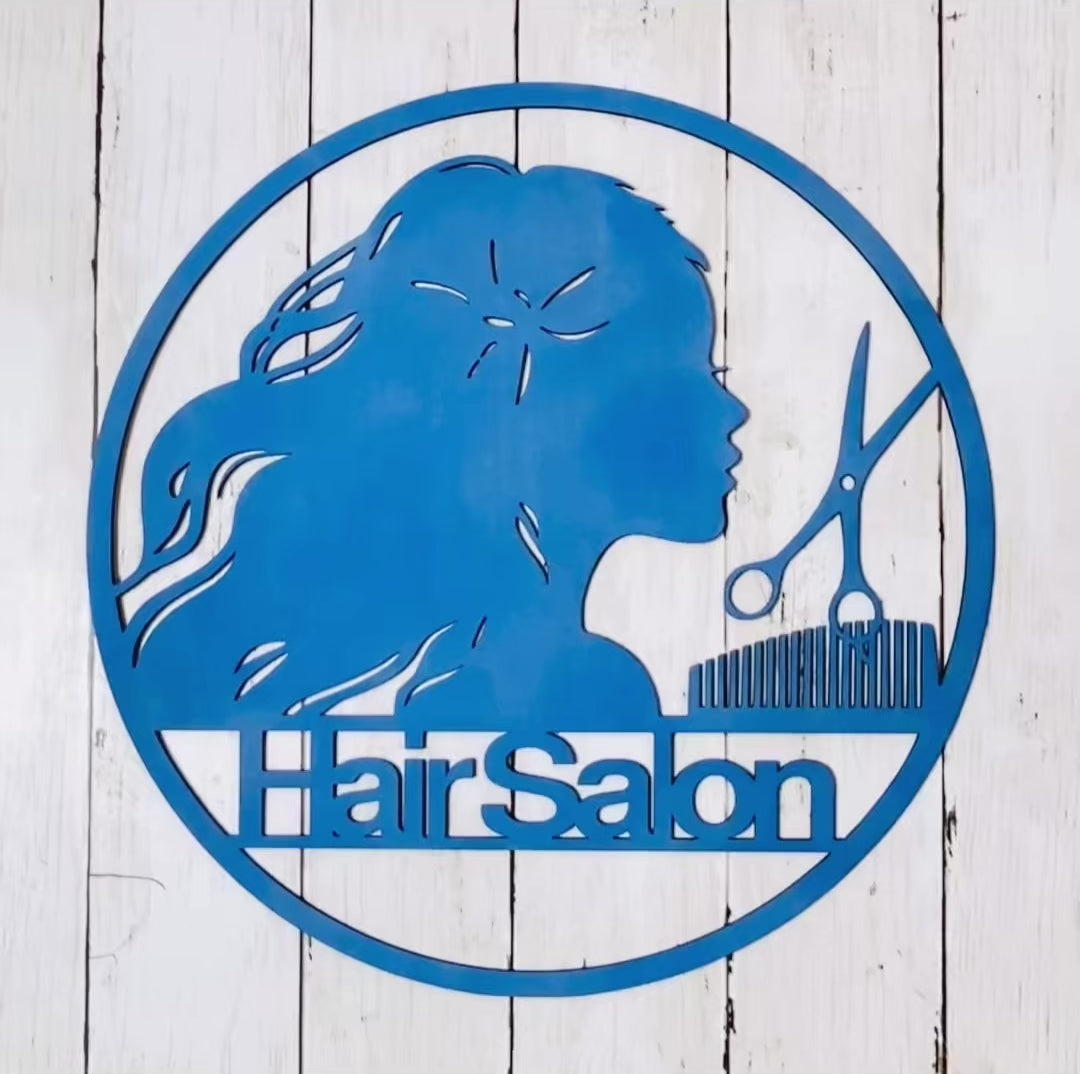 Personalized Hair Salon Wall Sign – Wooden Beauty Salon Decor, Custom Hair Stylist Sign, Barber Shop Wall Art