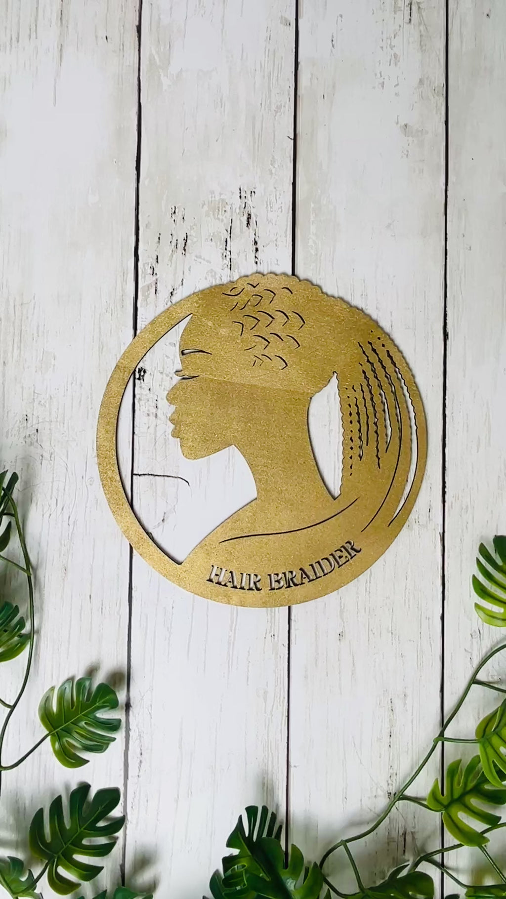 Personalized Hair Braider Sign Custom Braiding Salon Decor African Hair Braider Wall Art Beauty Salon Sign Wood or Acrylic Wall Decor