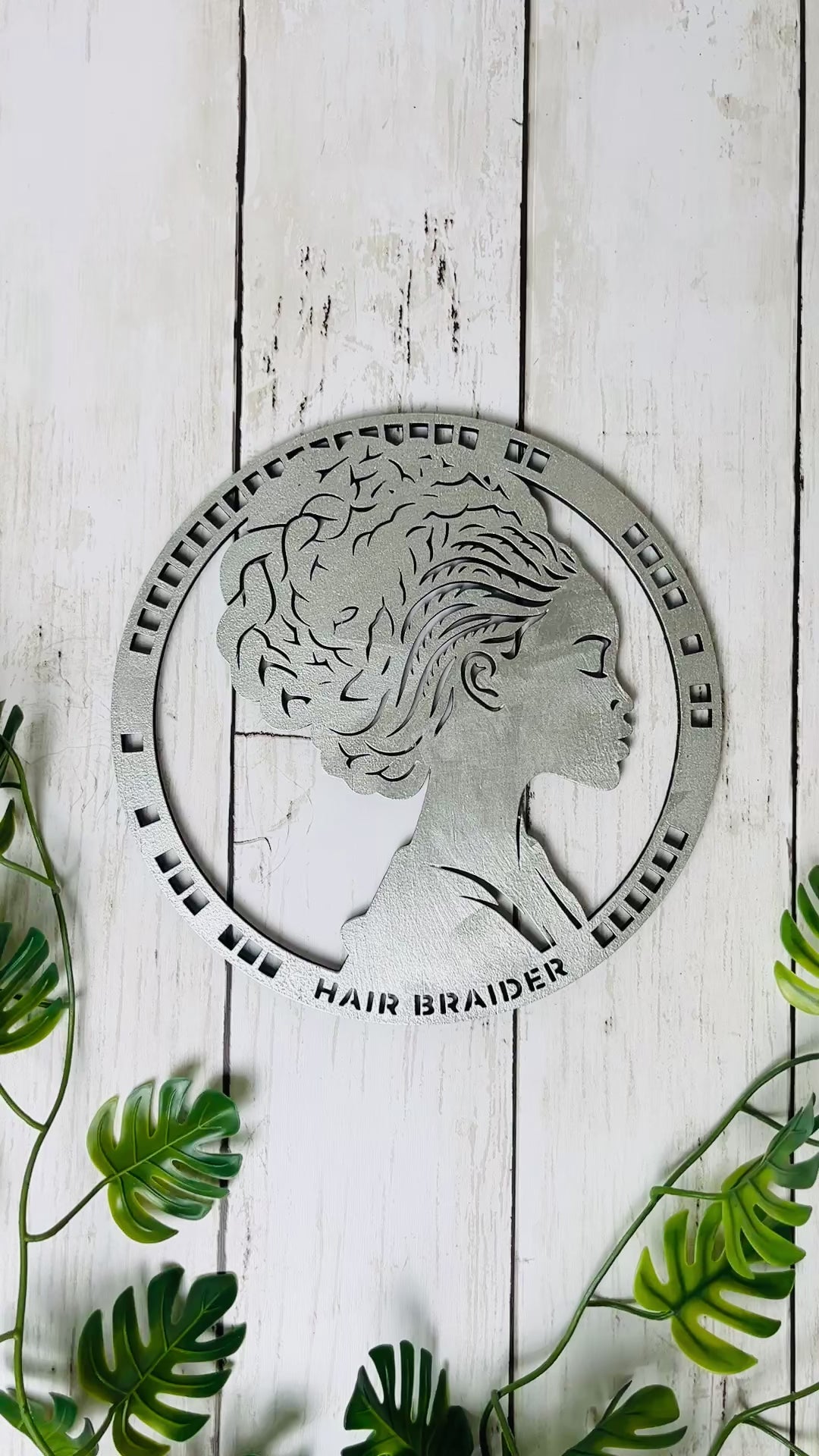 Personalized Hair Braider Sign Custom Braiding Salon Decor African Hair Braider Wall Art Beauty Salon Sign Wood or Acrylic Wall Decor