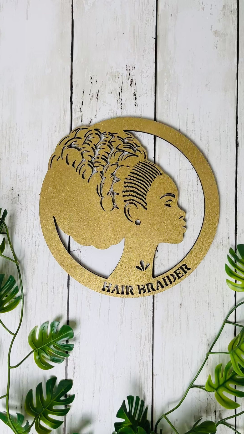 Personalized Hair Braider Sign Custom Braiding Salon Decor African Hair Braider Wall Art Beauty Salon Sign Wood or Acrylic Wall Decor